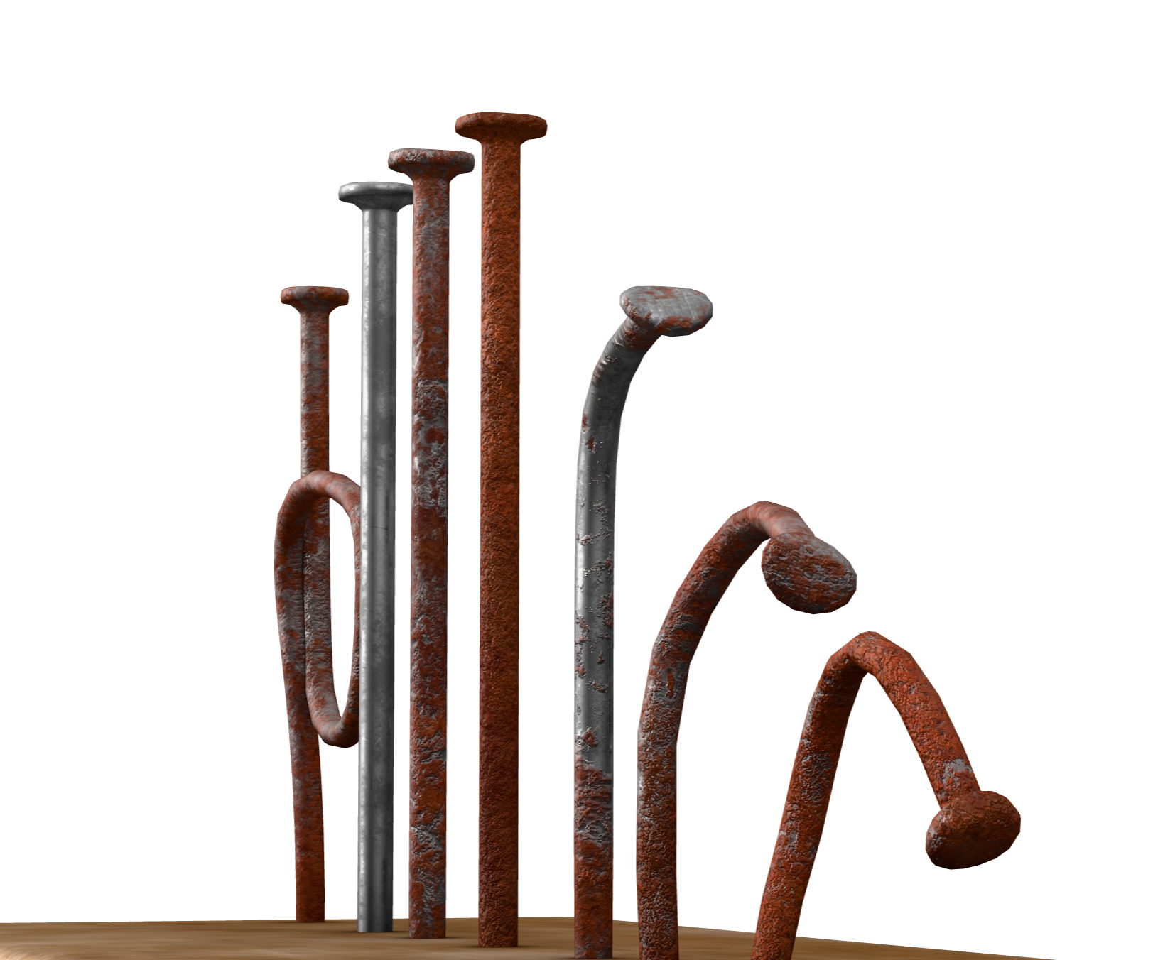 Simple Nails Low-poly 3D model_3