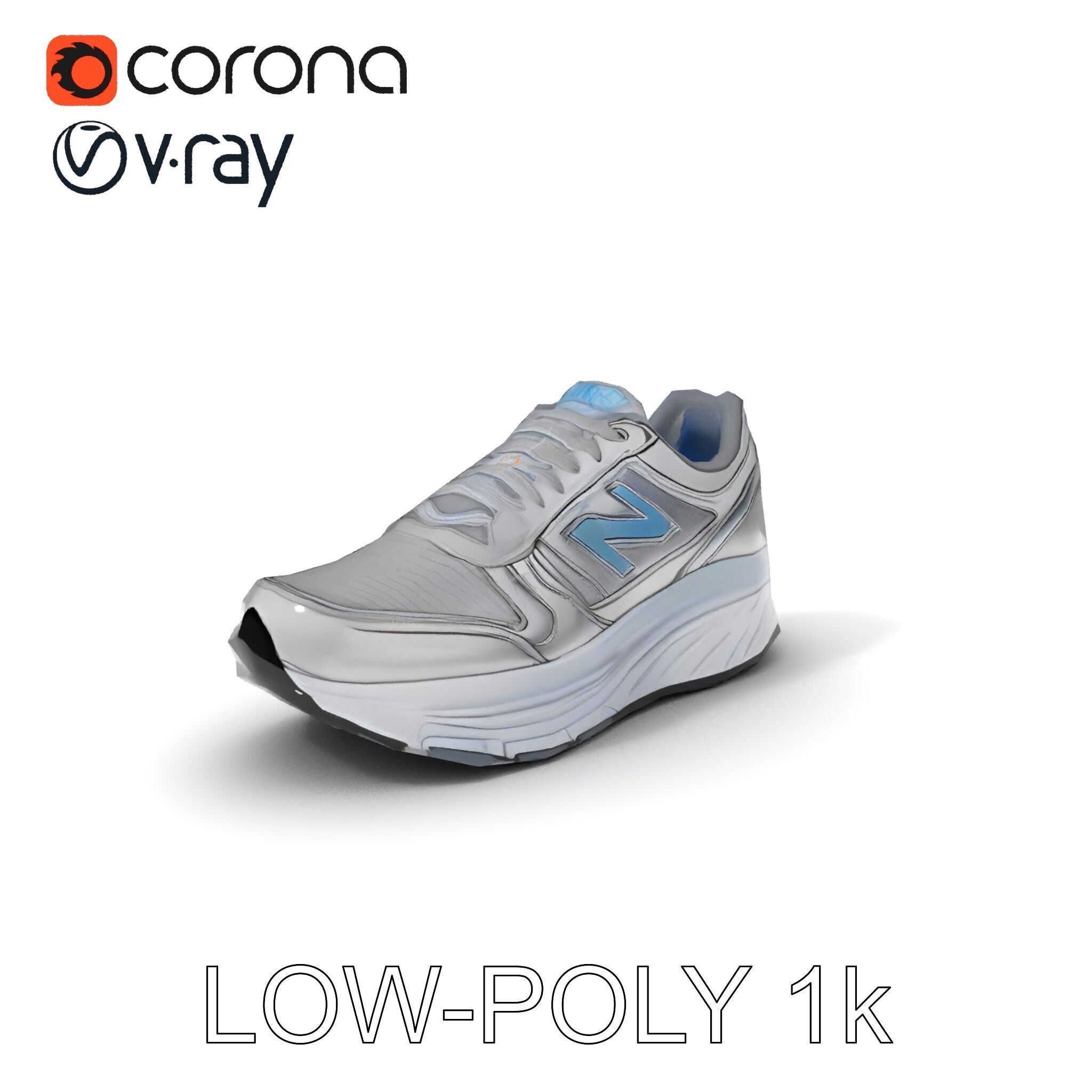 Metallic Athletic Sneaker Model Pack Low-poly 3D model_29