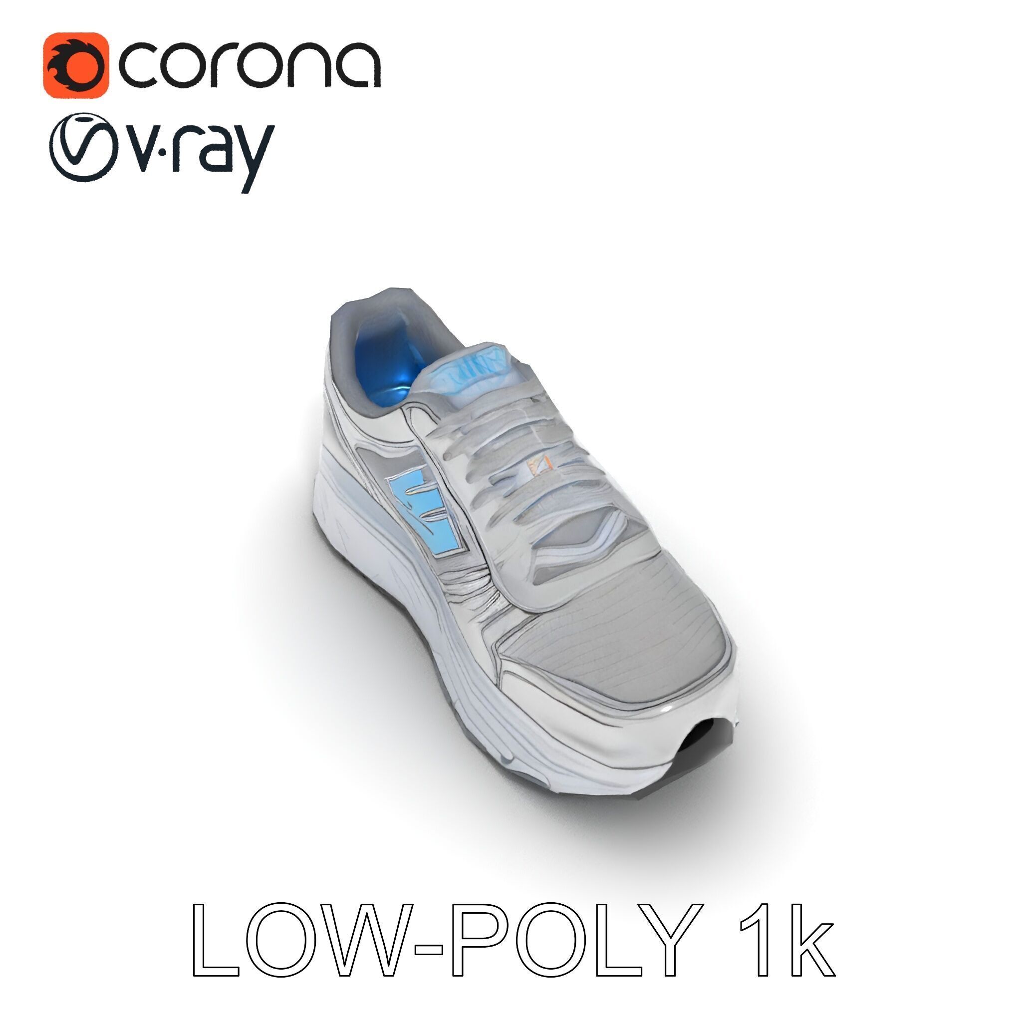 Metallic Athletic Sneaker Model Pack Low-poly 3D model_15