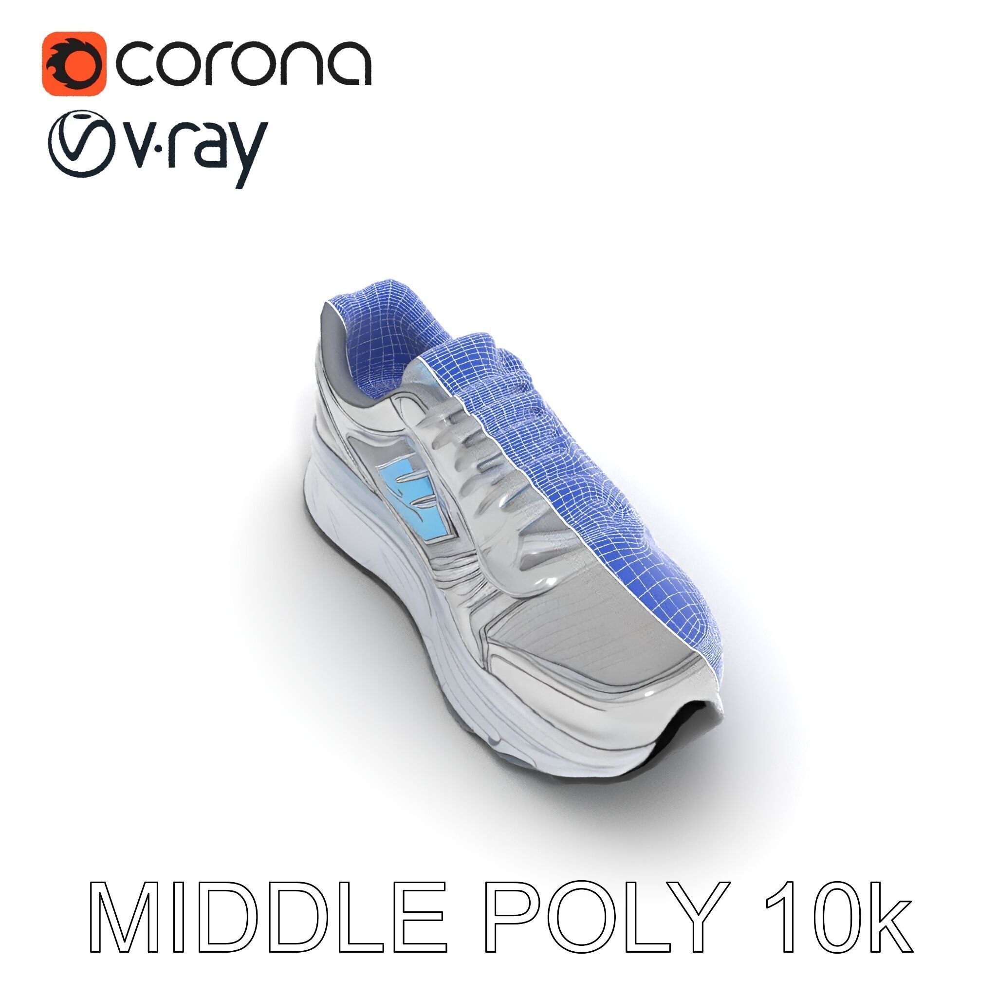 Metallic Athletic Sneaker Model Pack Low-poly 3D model_32