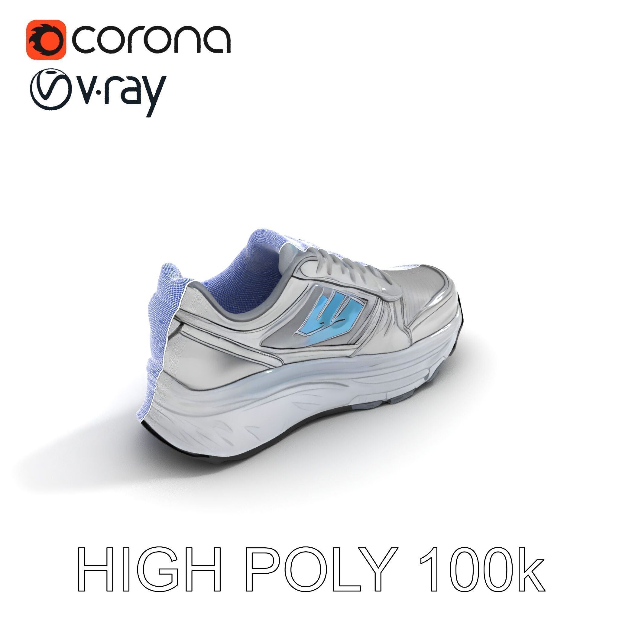 Metallic Athletic Sneaker Model Pack Low-poly 3D model_35