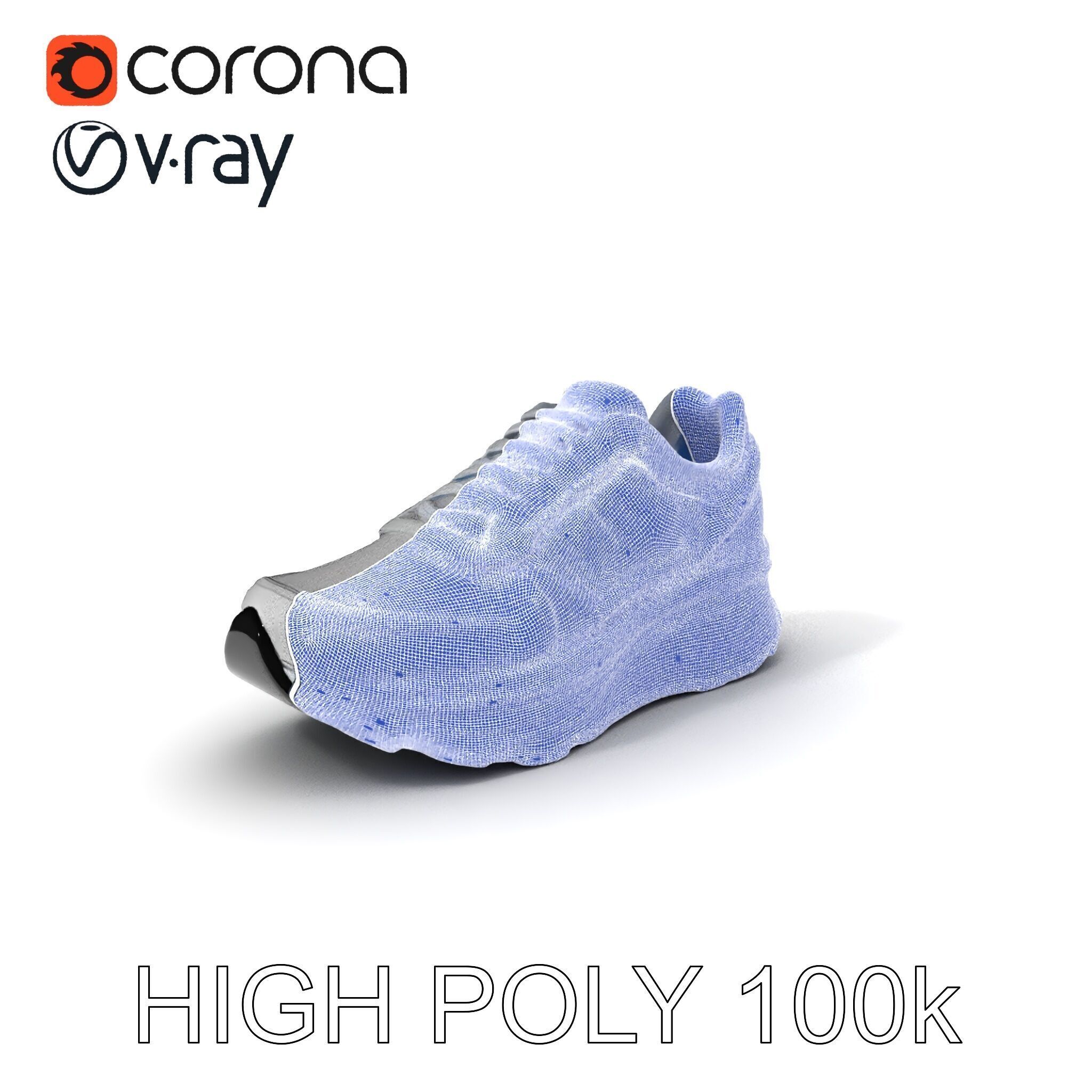 Metallic Athletic Sneaker Model Pack Low-poly 3D model_4