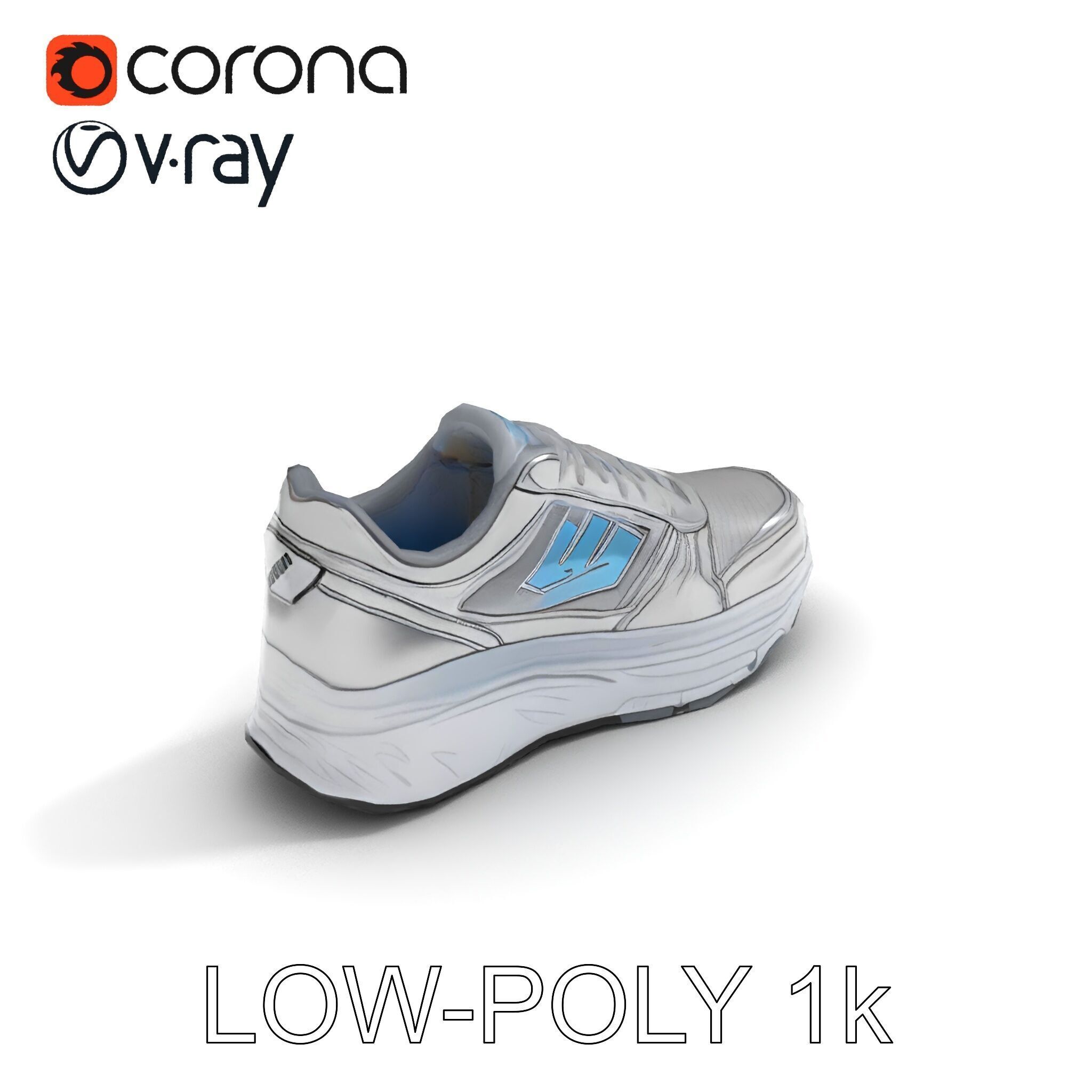 Metallic Athletic Sneaker Model Pack Low-poly 3D model_24