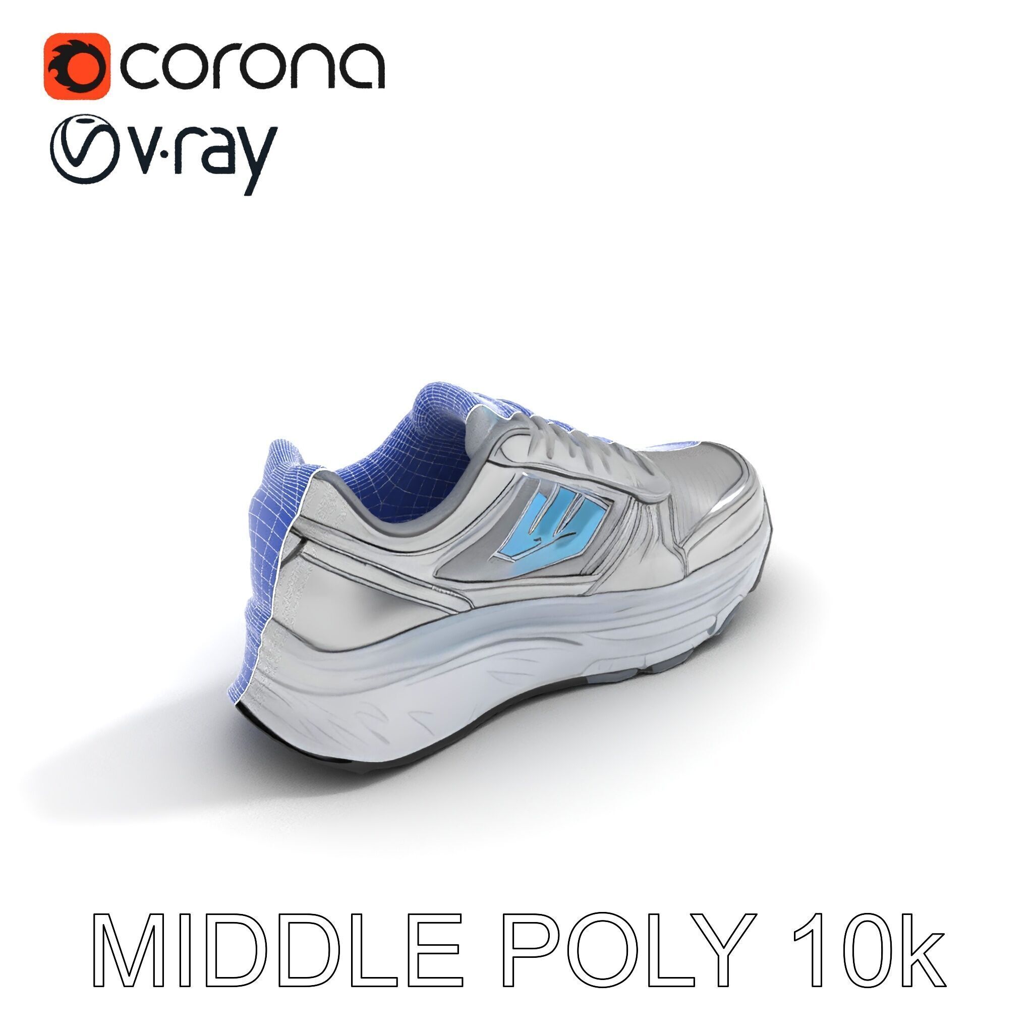 Metallic Athletic Sneaker Model Pack Low-poly 3D model_14