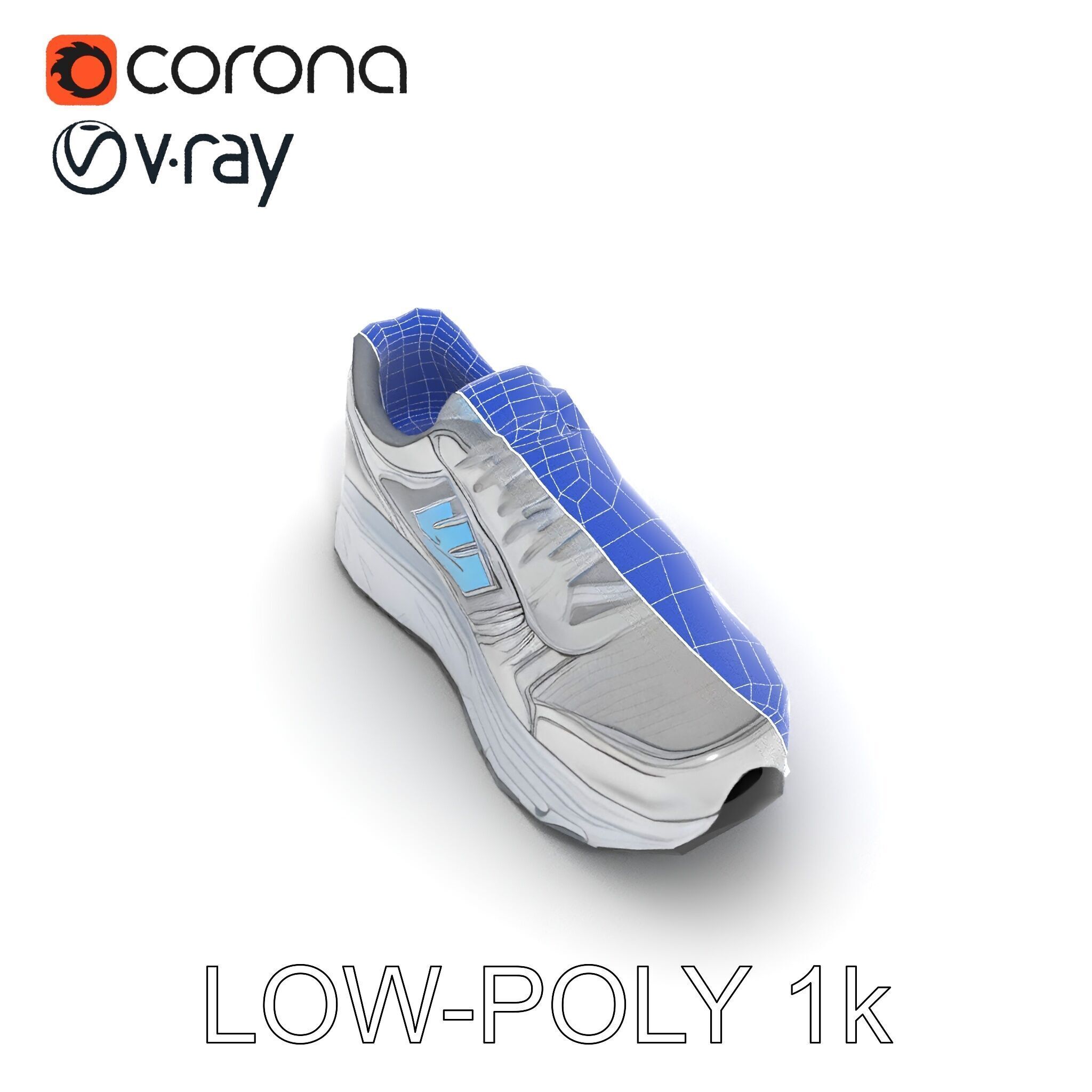 Metallic Athletic Sneaker Model Pack Low-poly 3D model_31