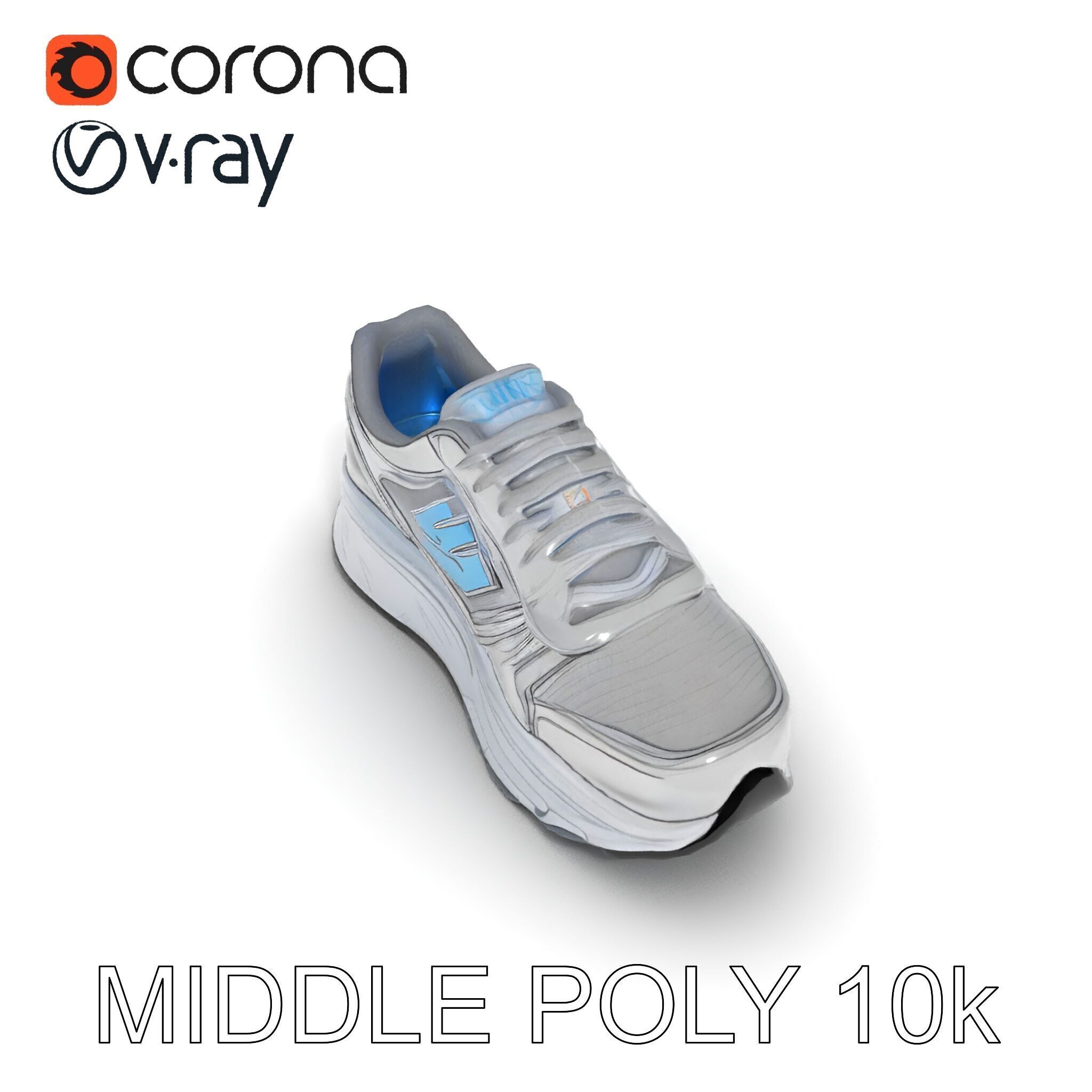 Metallic Athletic Sneaker Model Pack Low-poly 3D model_6