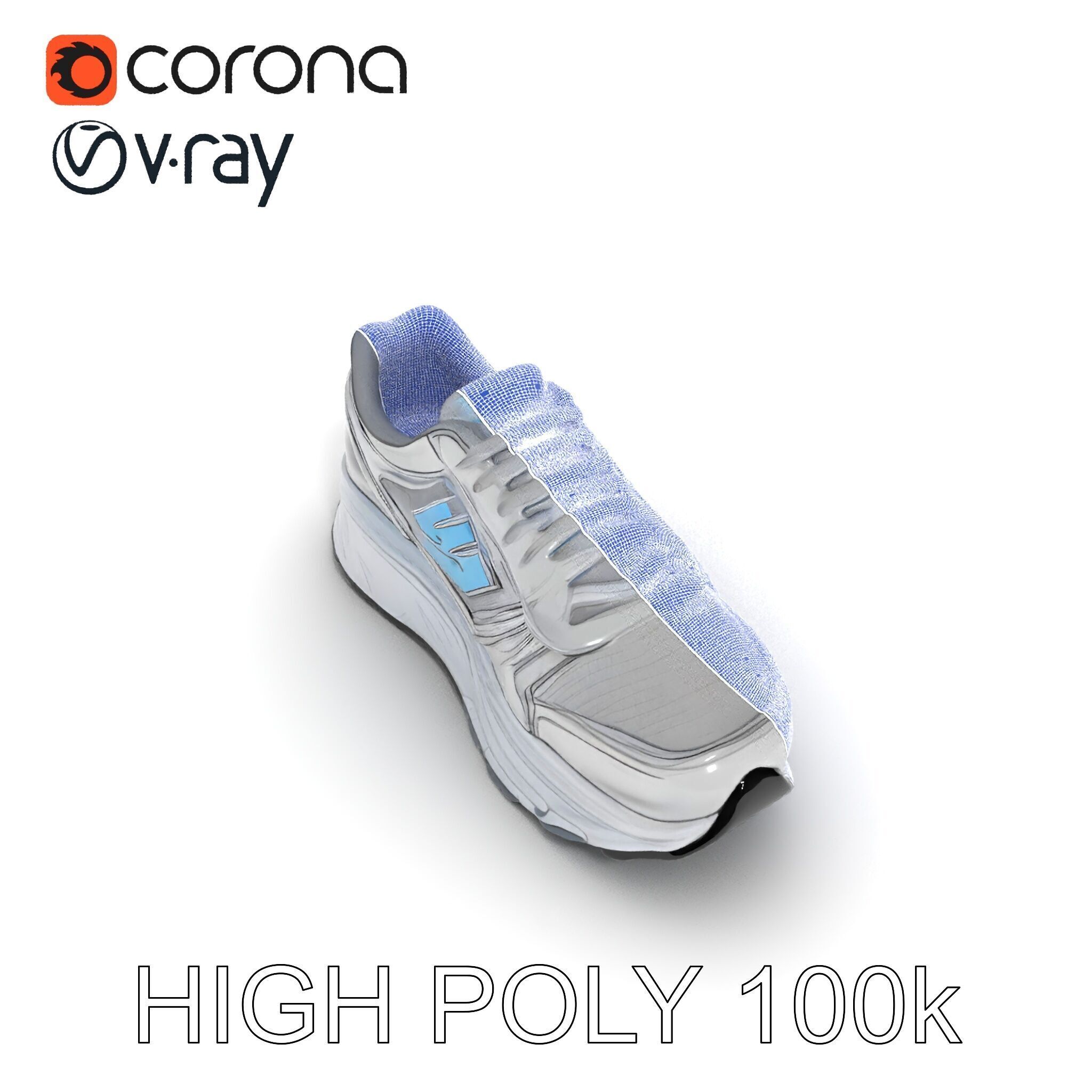 Metallic Athletic Sneaker Model Pack Low-poly 3D model_19