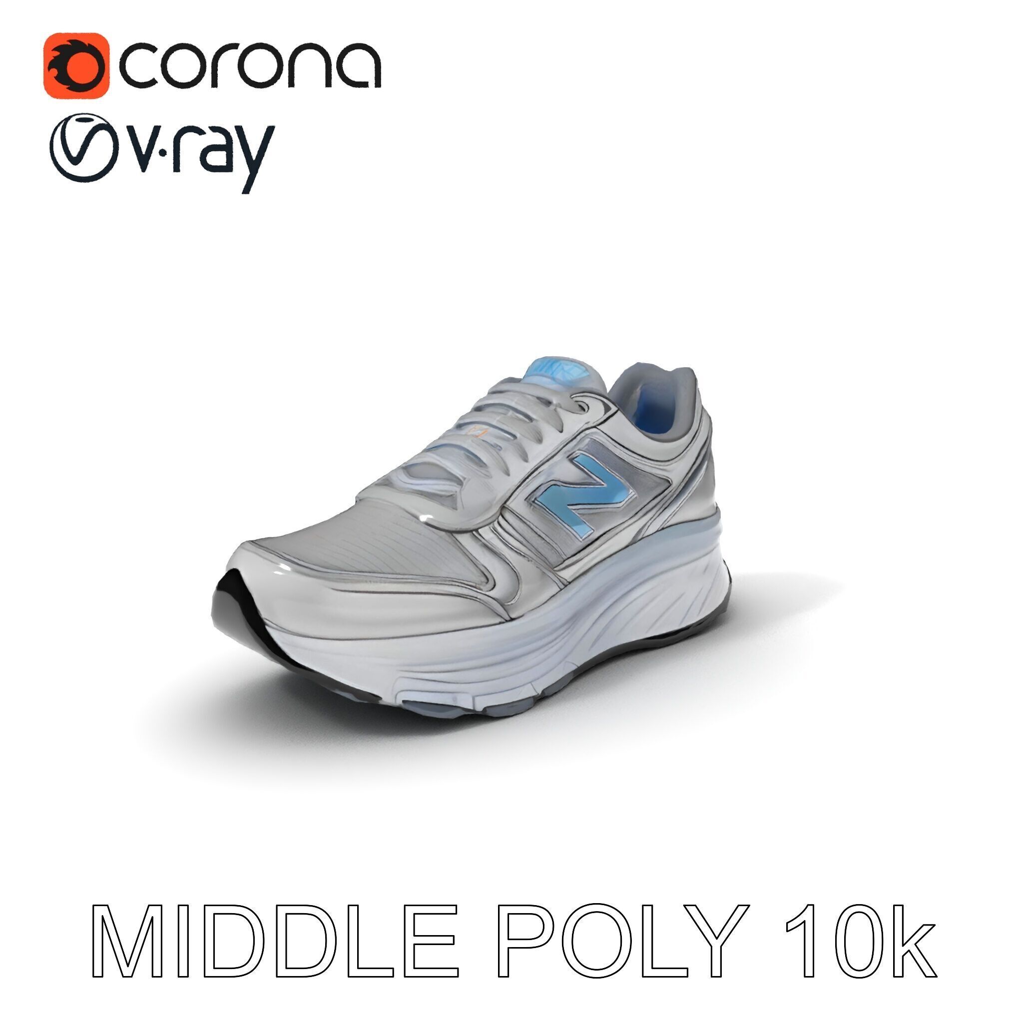 Metallic Athletic Sneaker Model Pack Low-poly 3D model_30