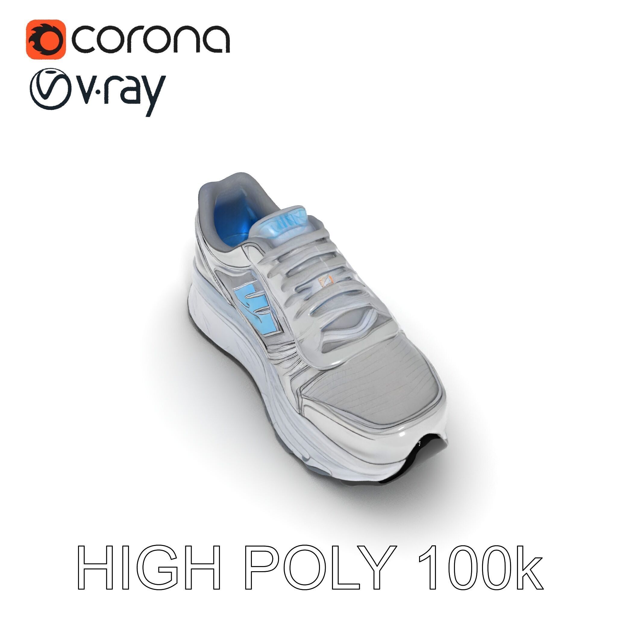 Metallic Athletic Sneaker Model Pack Low-poly 3D model_16