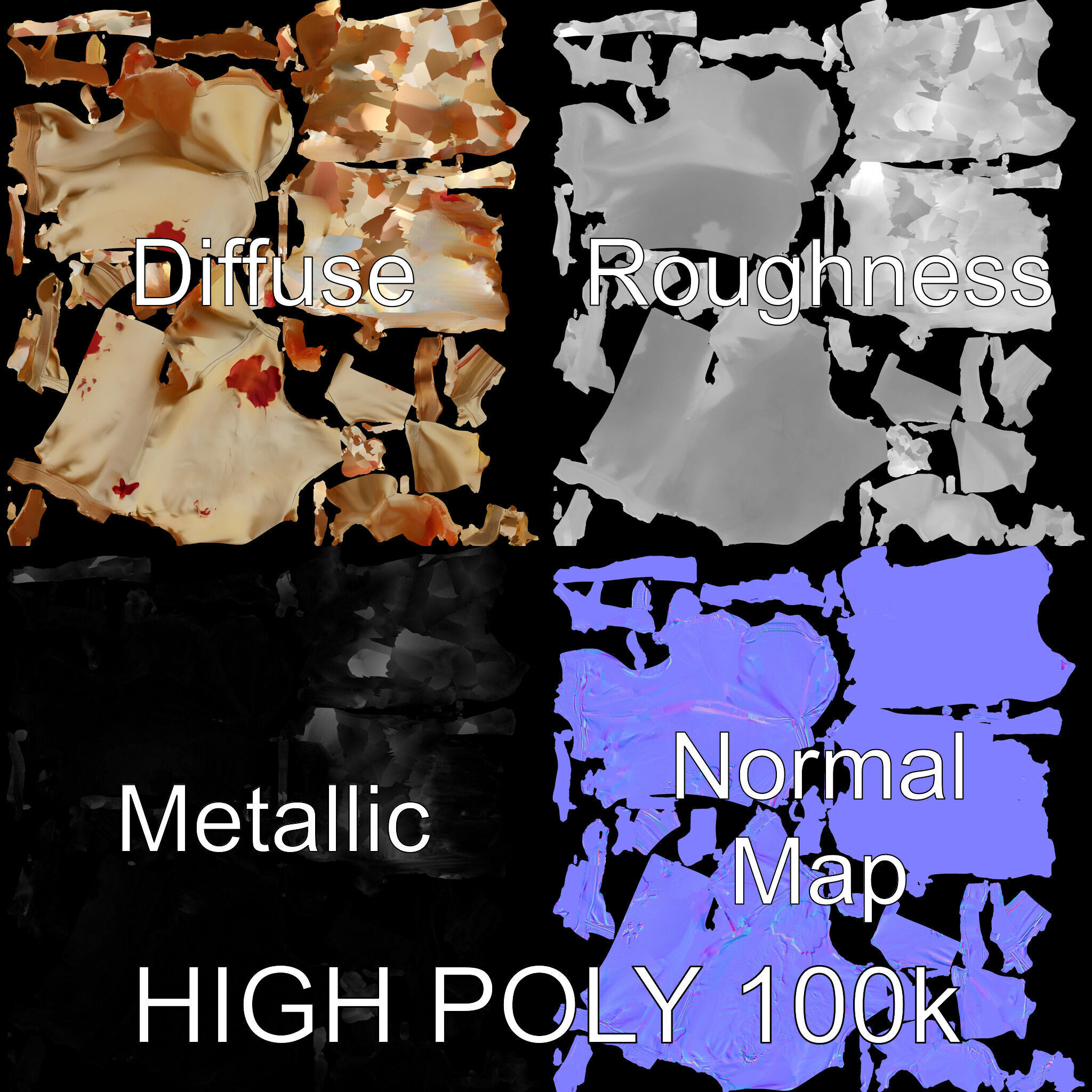 Distressed TShirt Model Pack with Textures and Details Texture_2