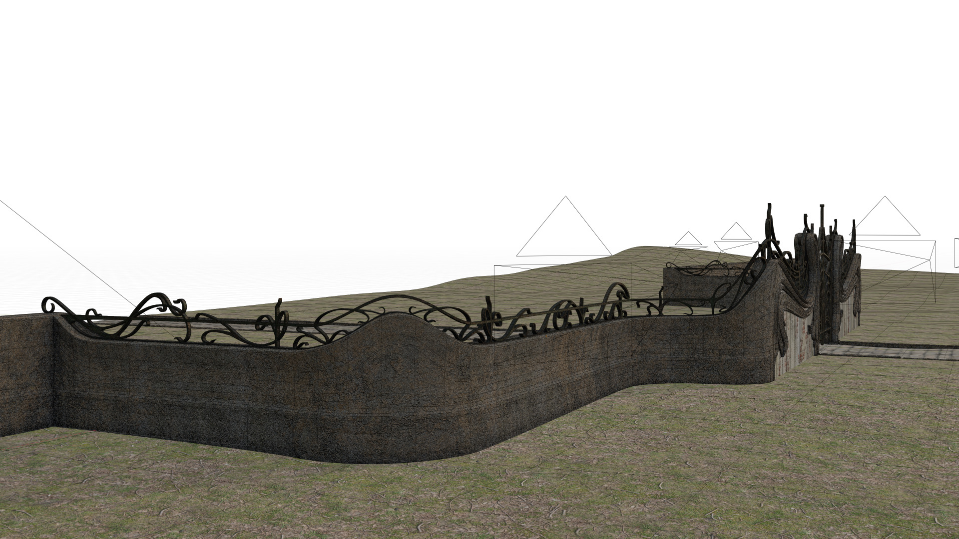 Art Nouveau Gate 3D model_16