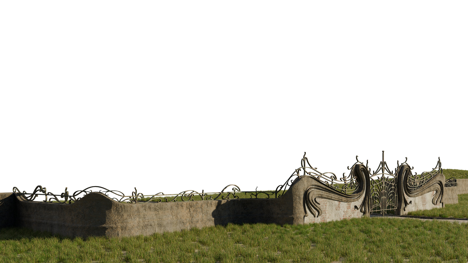 Art Nouveau Gate 3D model_7