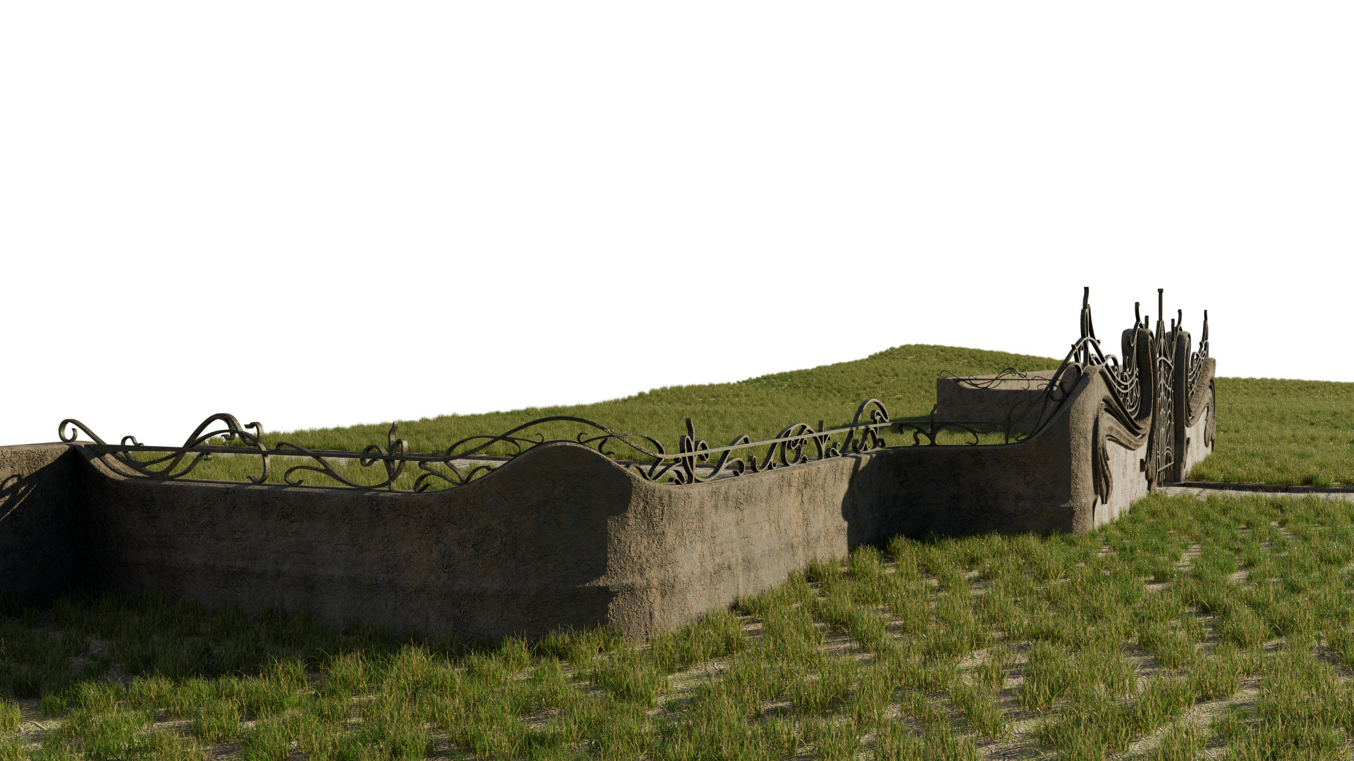 Art Nouveau Gate 3D model_6