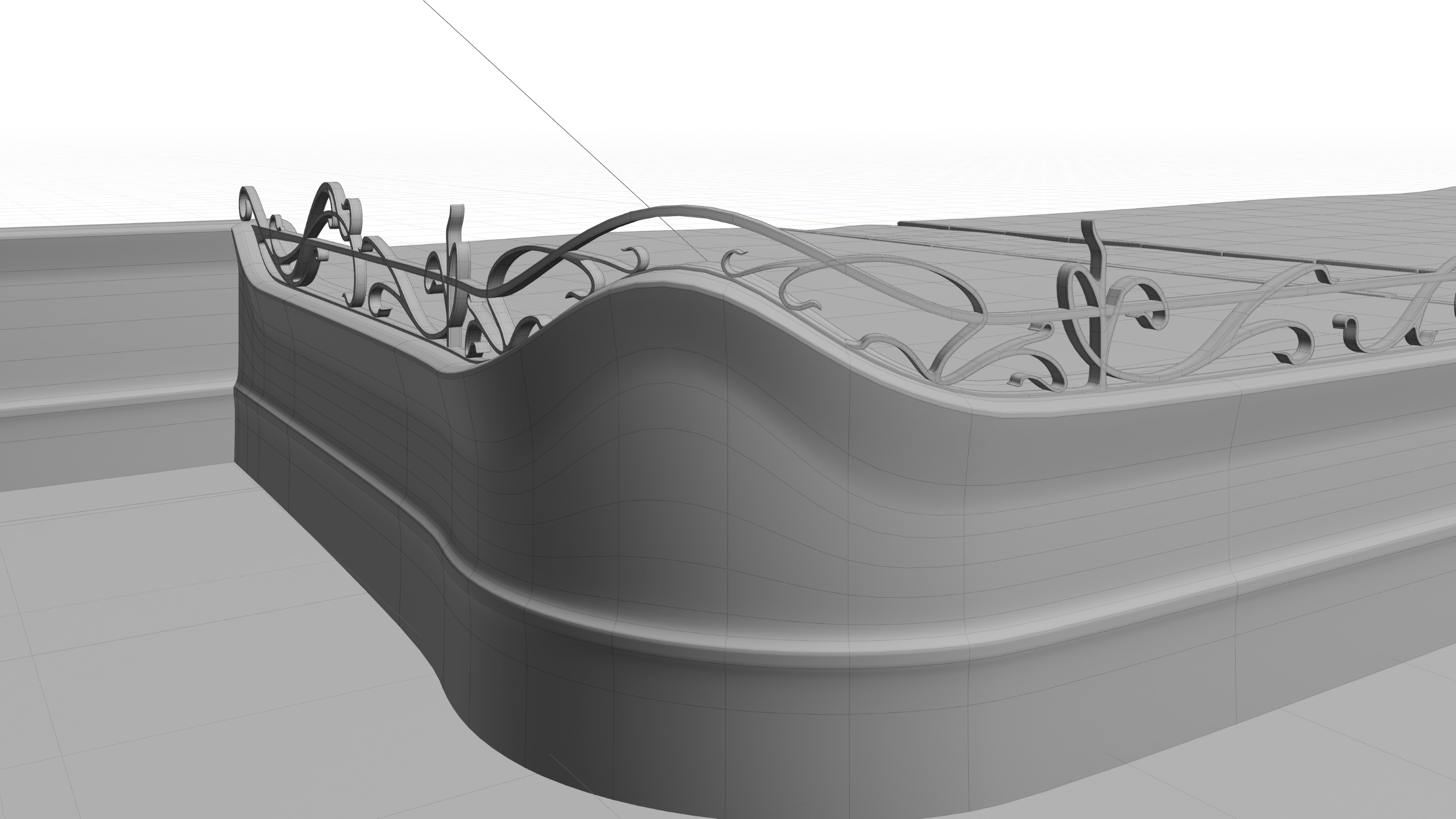 Art Nouveau Gate 3D model_23