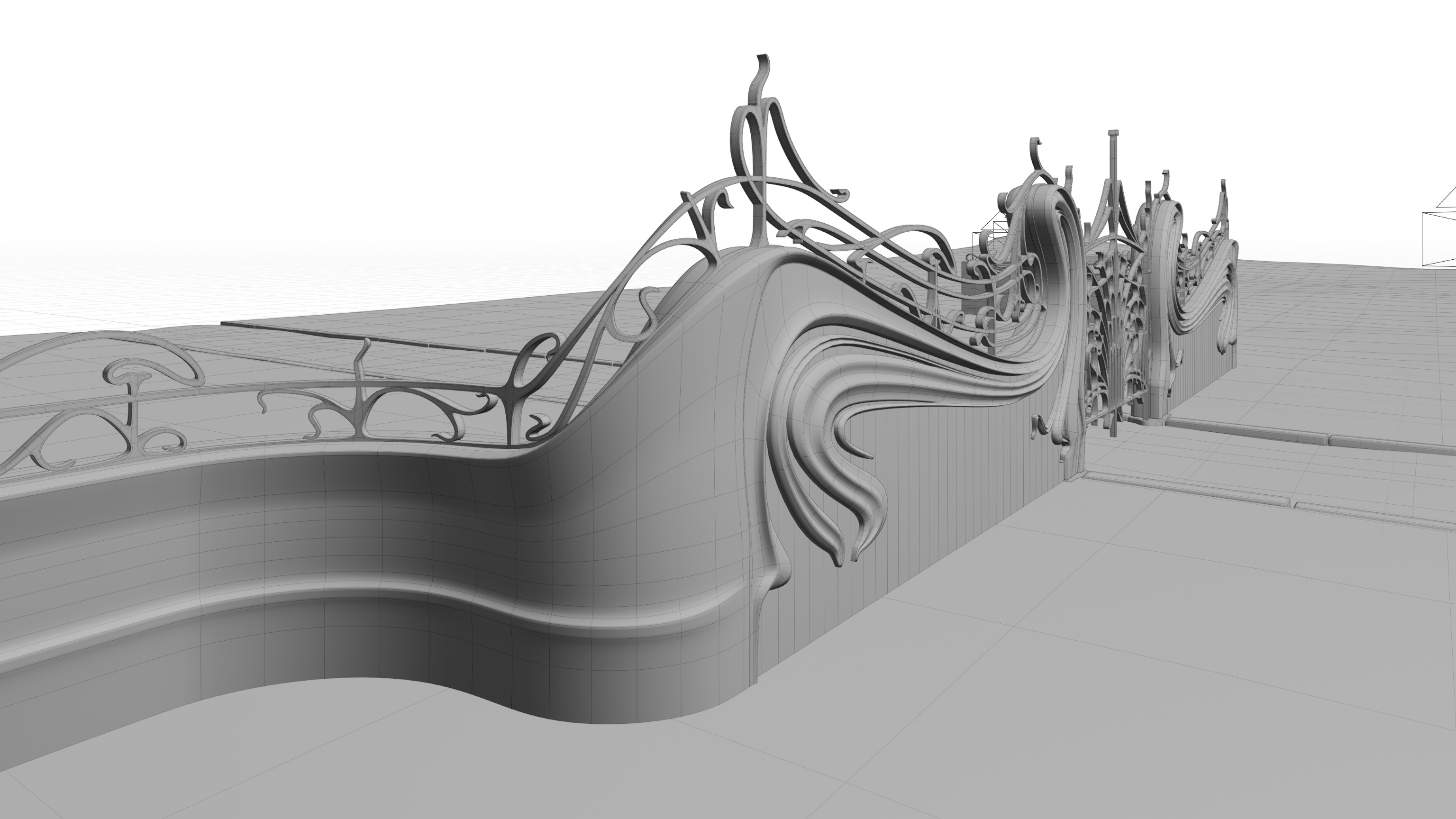 Art Nouveau Gate 3D model_20