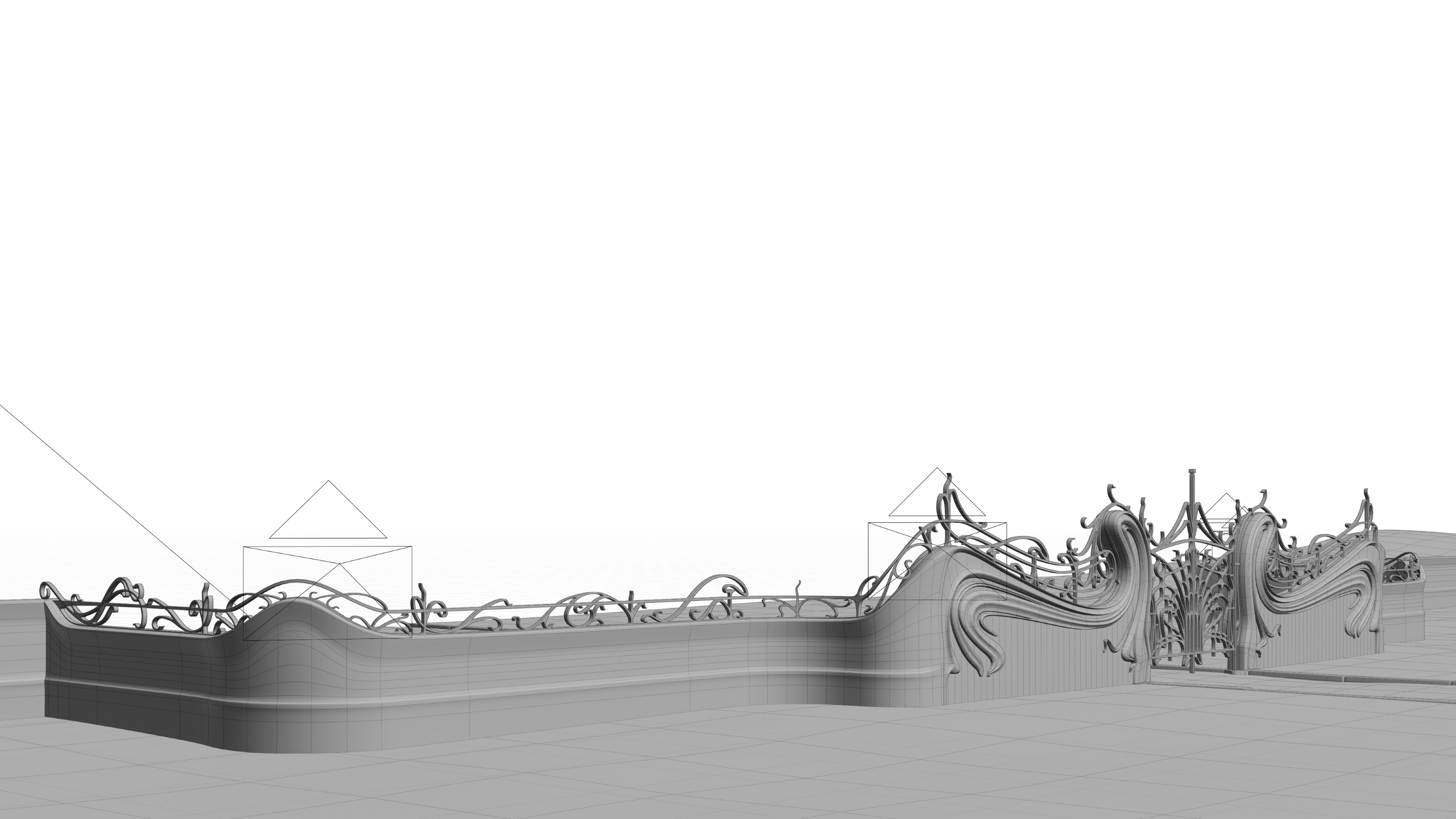 Art Nouveau Gate 3D model_22