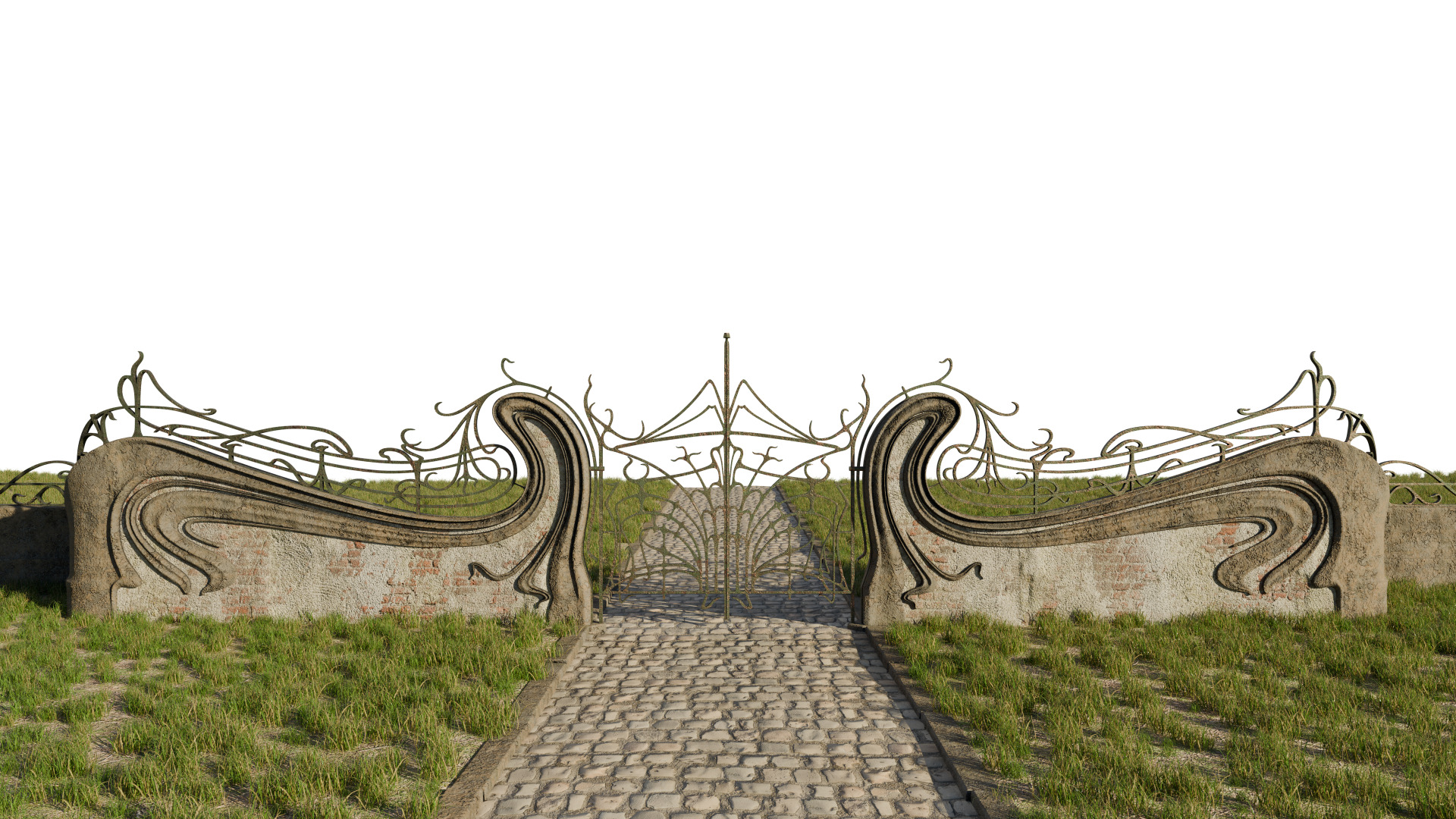Art Nouveau Gate 3D model_1