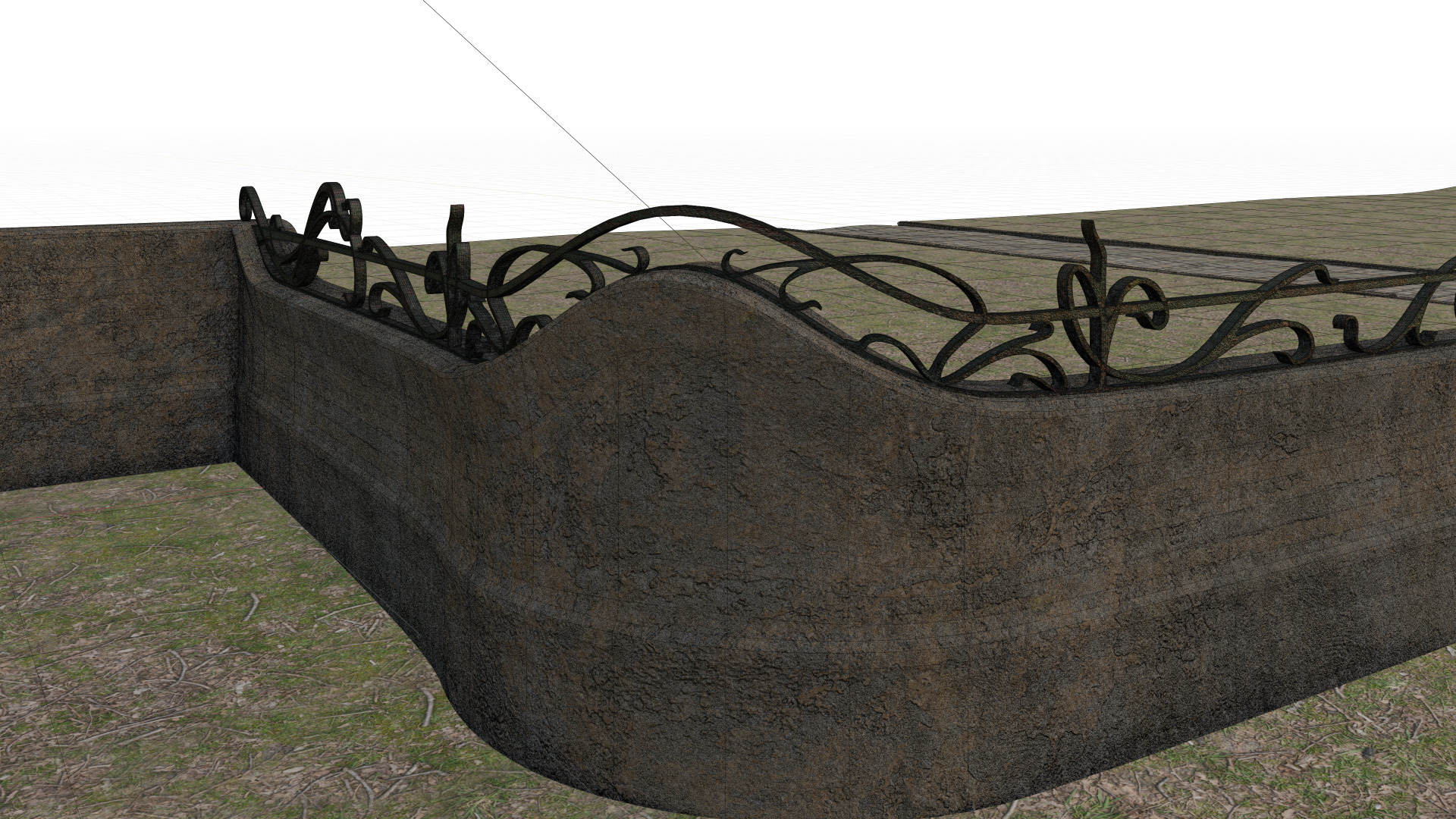 Art Nouveau Gate 3D model_18