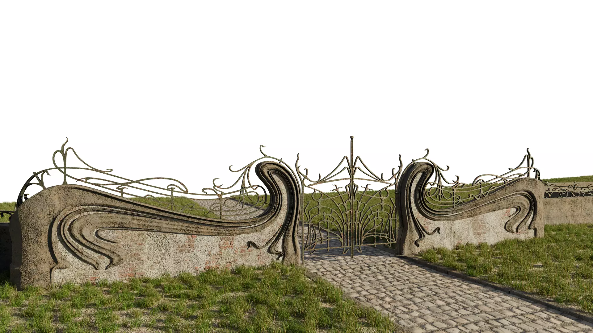Art Nouveau Gate 3D model_0