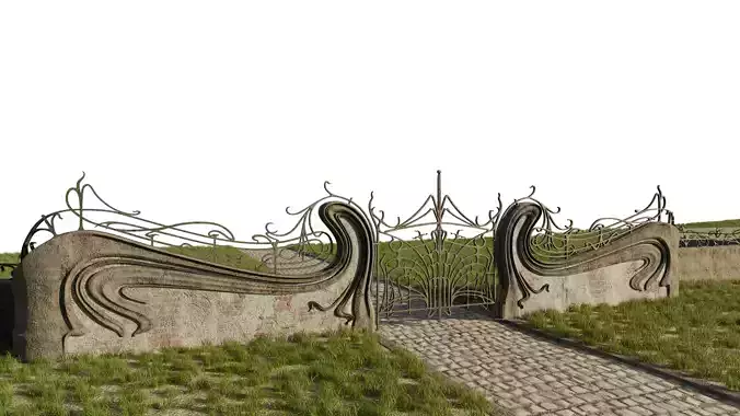 Art Nouveau Gate 3D model Art Nouveau Gate 3D model