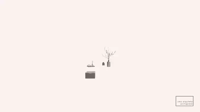 Modern Minimal Bedroom Decor Set - 3D Props for Interior Scenes