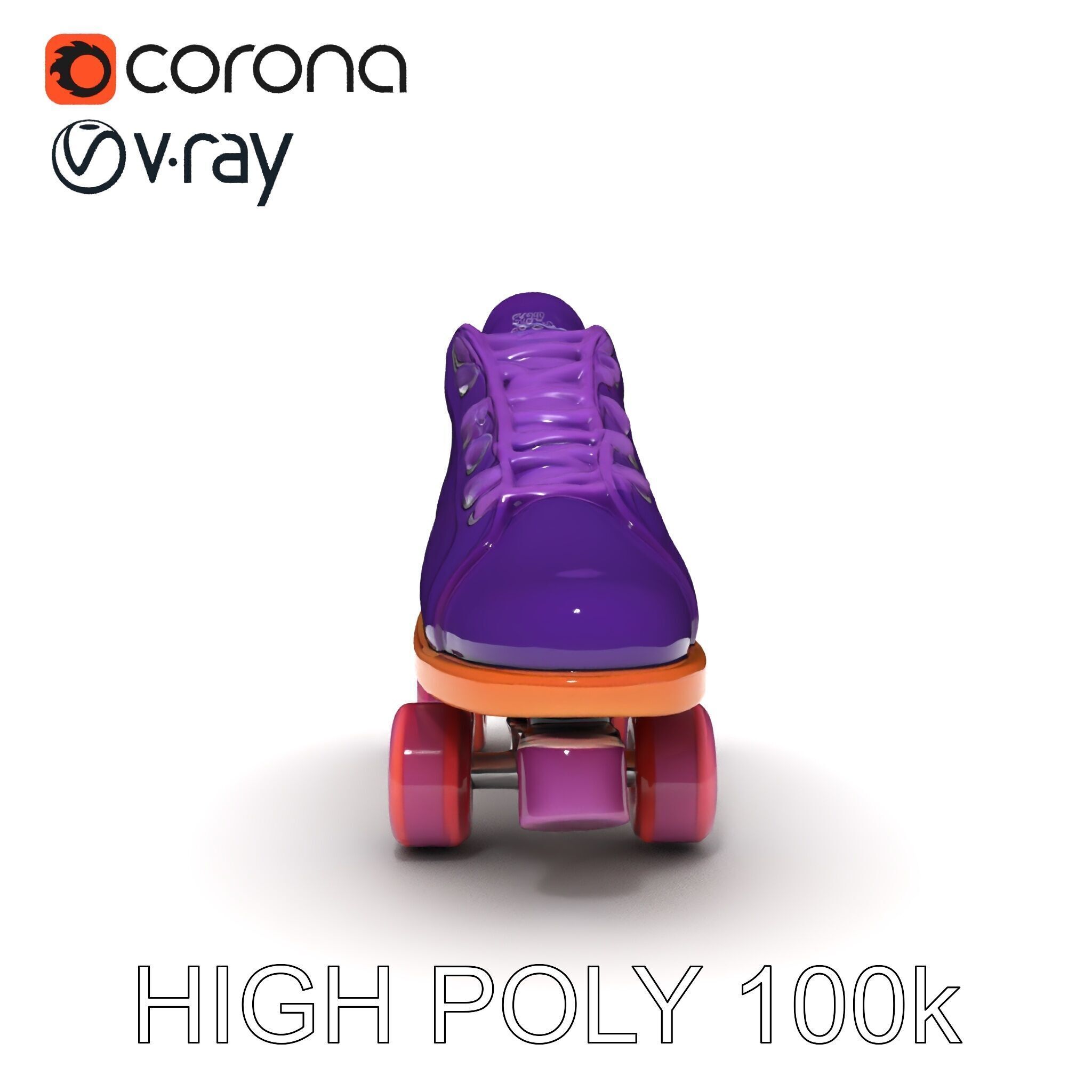Vibrant Purple Roller Skate D Model Pack Low-poly 3D model_33
