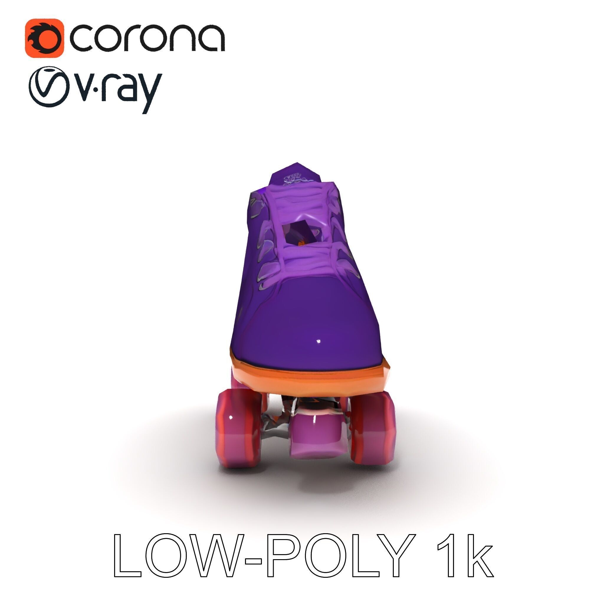 Vibrant Purple Roller Skate D Model Pack Low-poly 3D model_32
