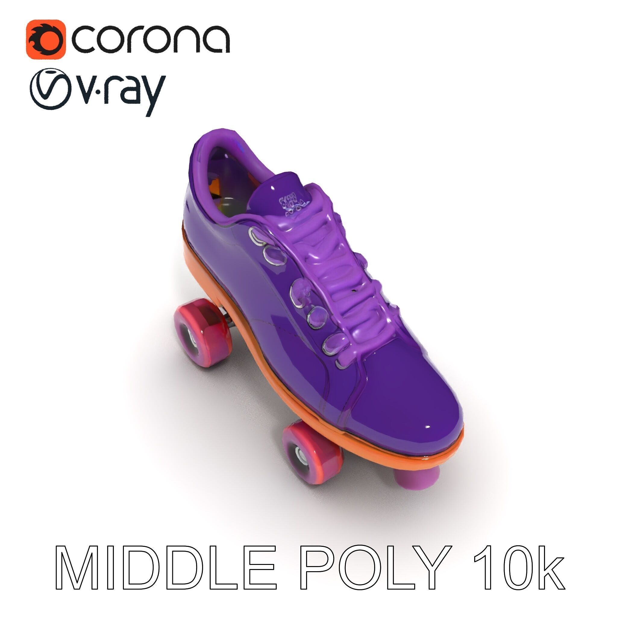 Vibrant Purple Roller Skate D Model Pack Low-poly 3D model_25