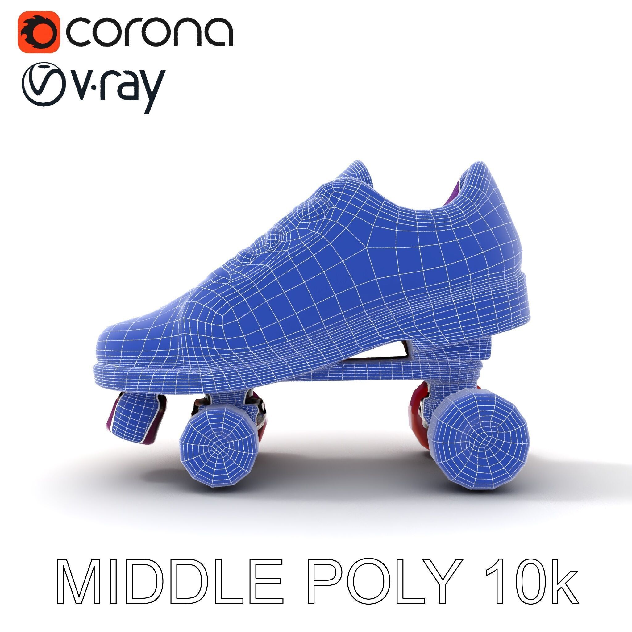 Vibrant Purple Roller Skate D Model Pack Low-poly 3D model_11