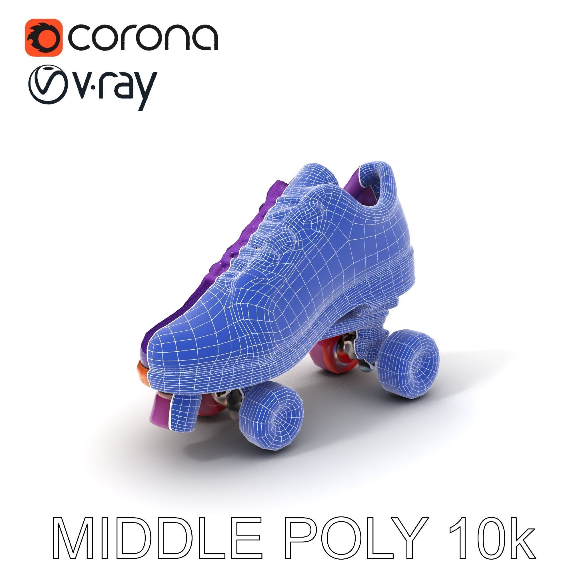 Vibrant Purple Roller Skate D Model Pack Low-poly 3D model_17