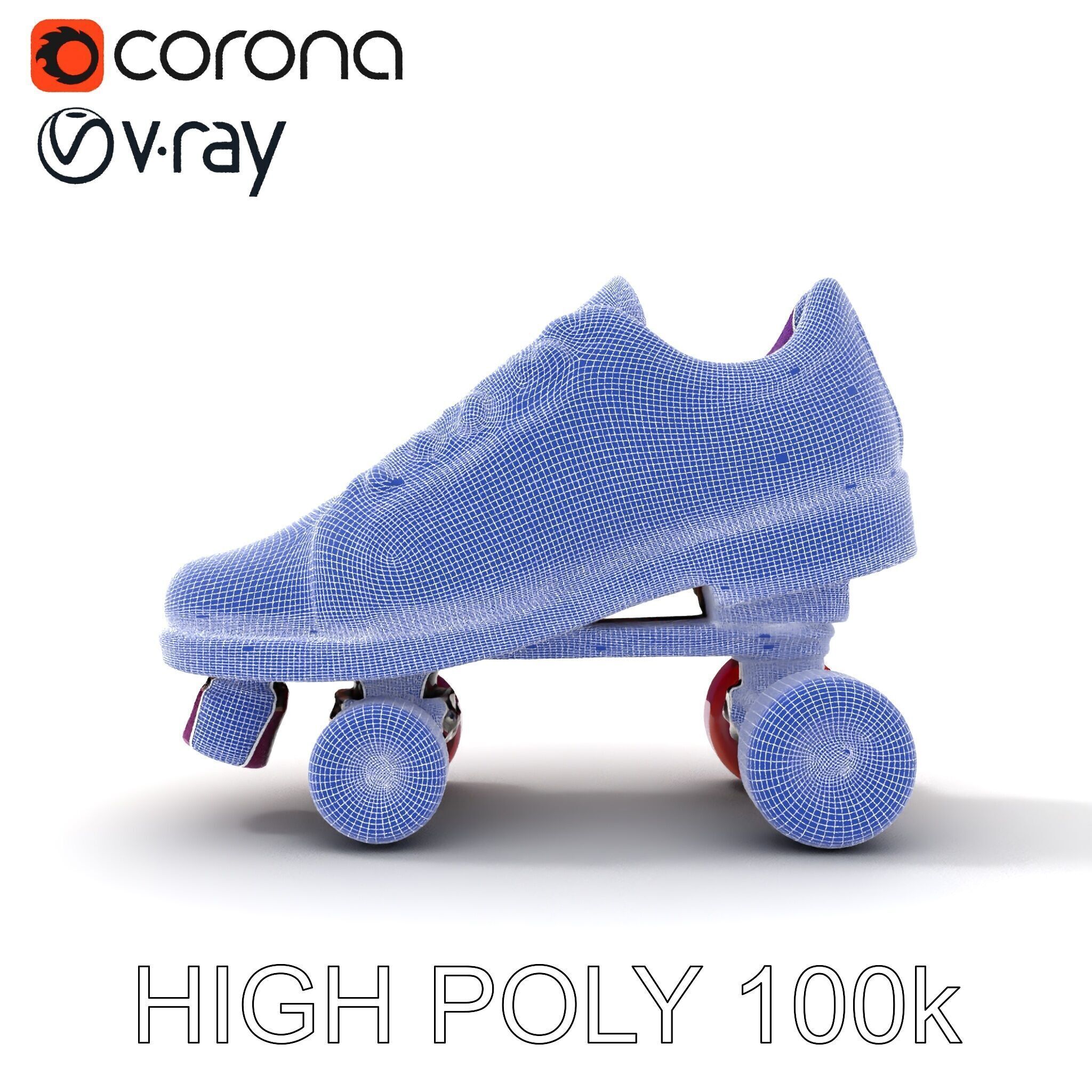 Vibrant Purple Roller Skate D Model Pack Low-poly 3D model_13
