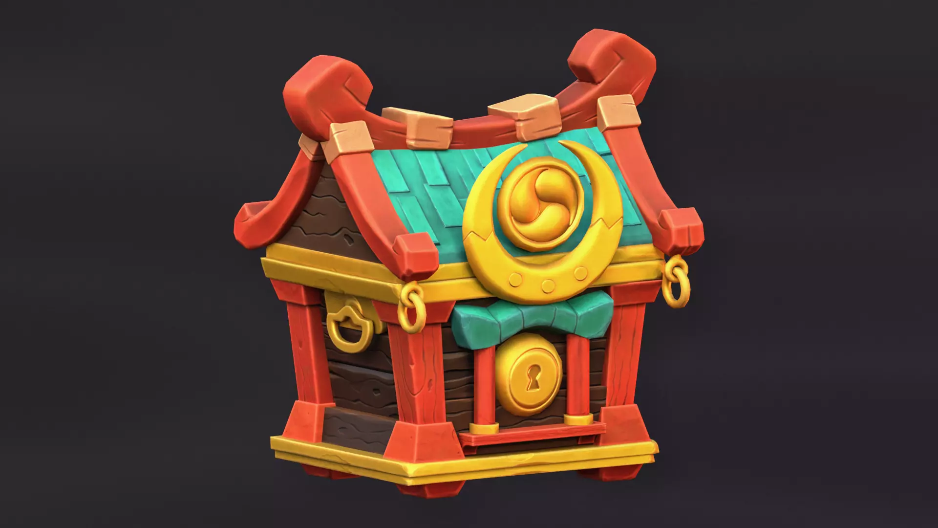 Stylized Chest Low-poly 3D model
