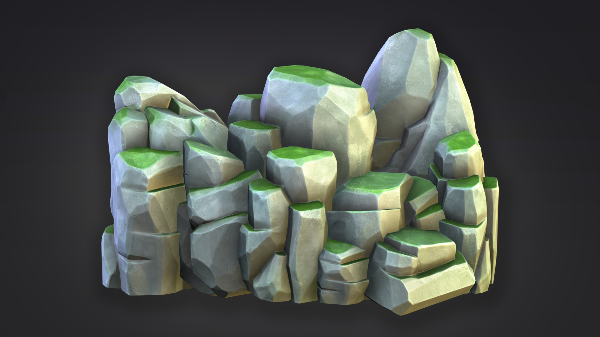 Stylized stones 3D model_6