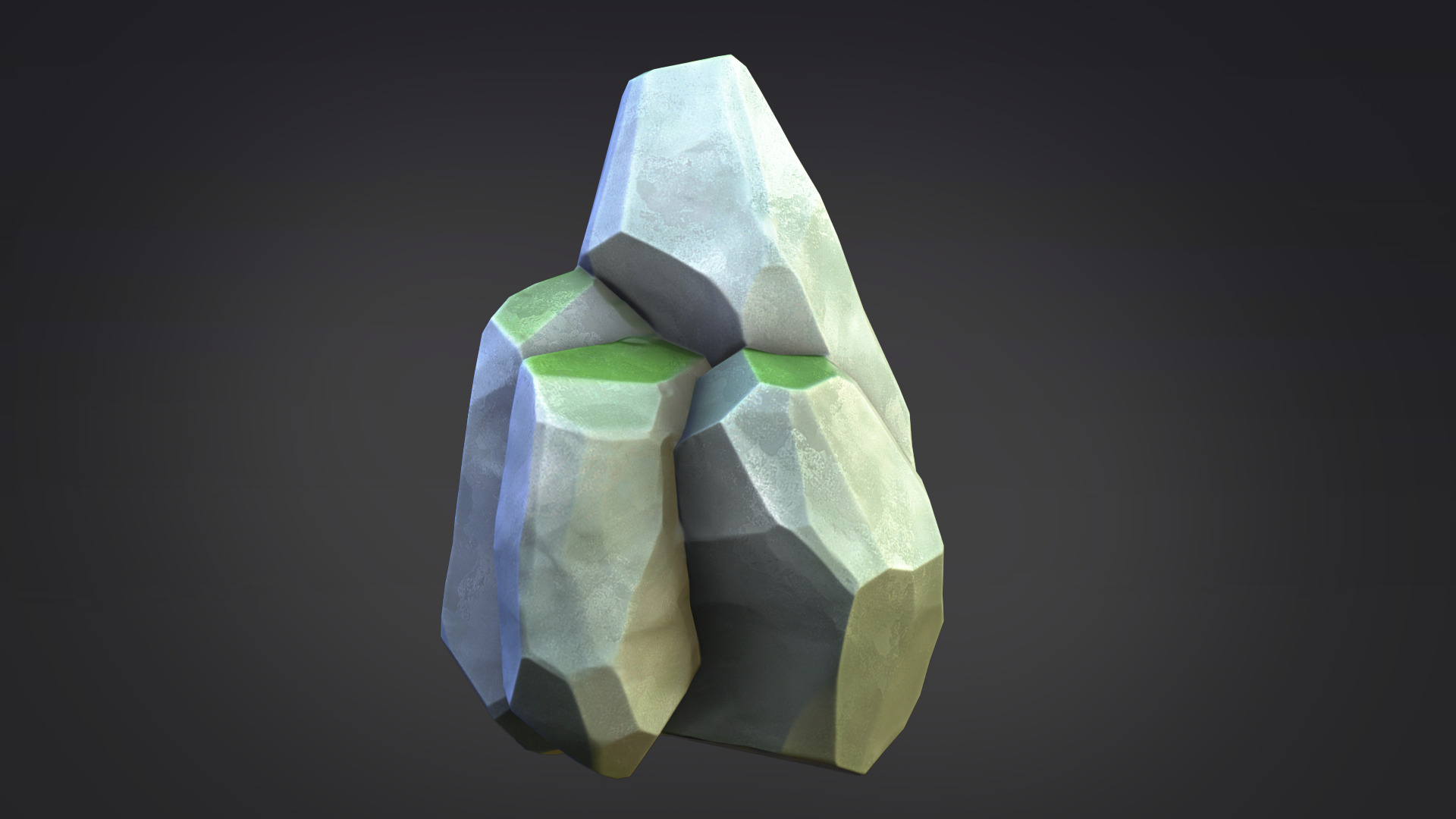 Stylized stones 3D model_4