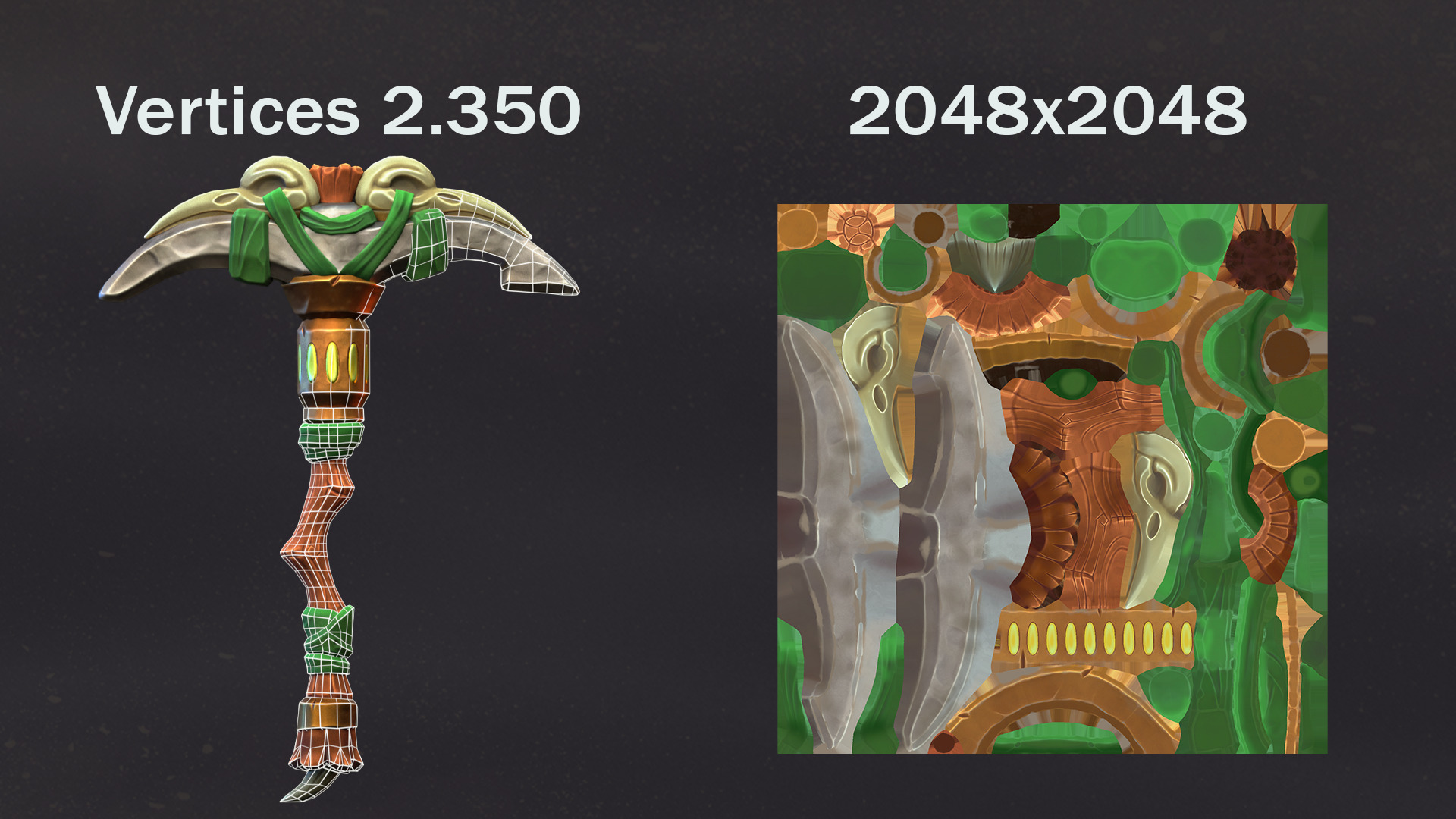 Stylized pickaxe Low-poly 3D model_3