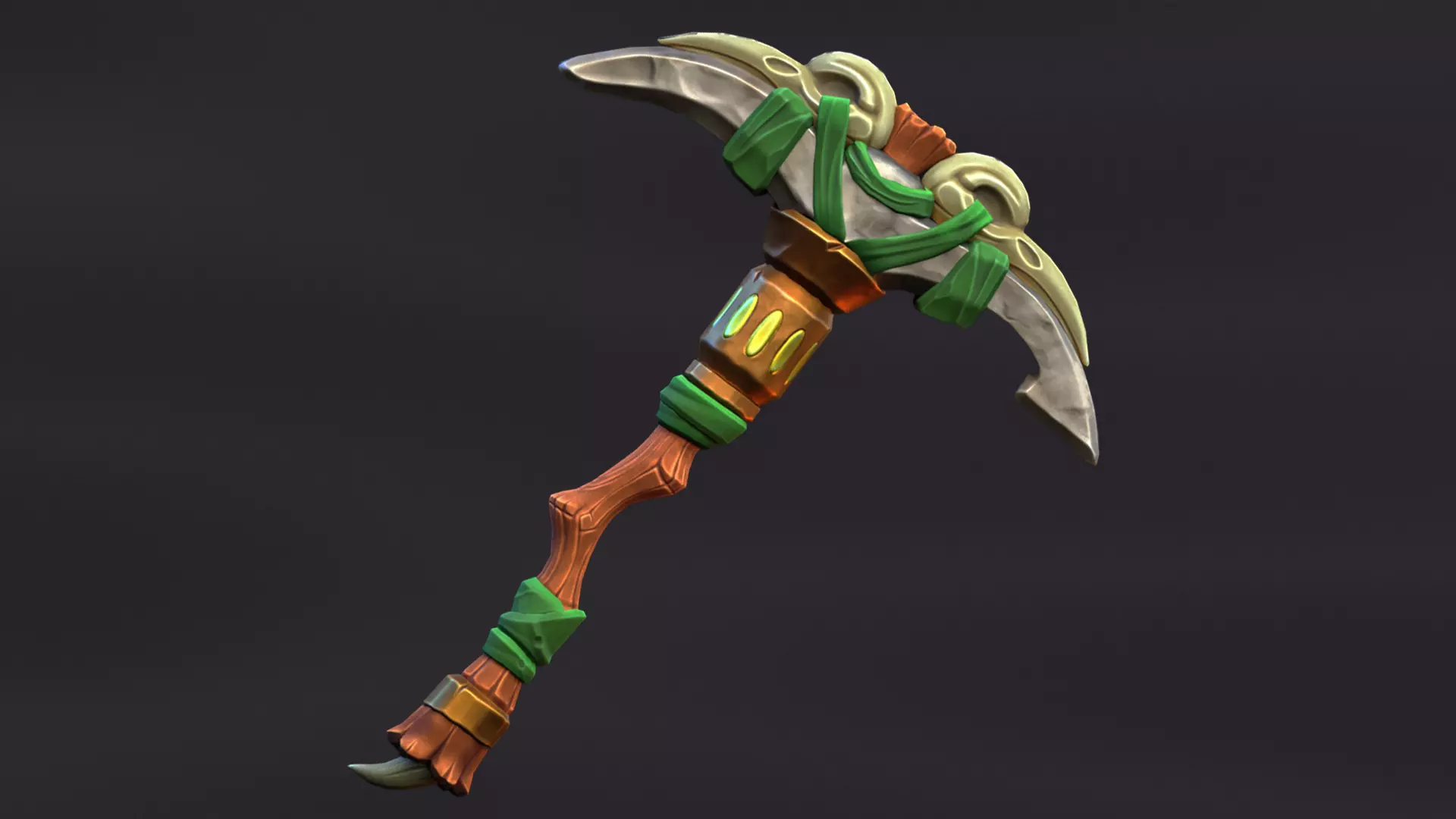 Stylized pickaxe Low-poly 3D model_0