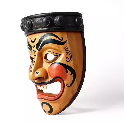 Traditional Wooden Mask Model Pack with Detailed Textures