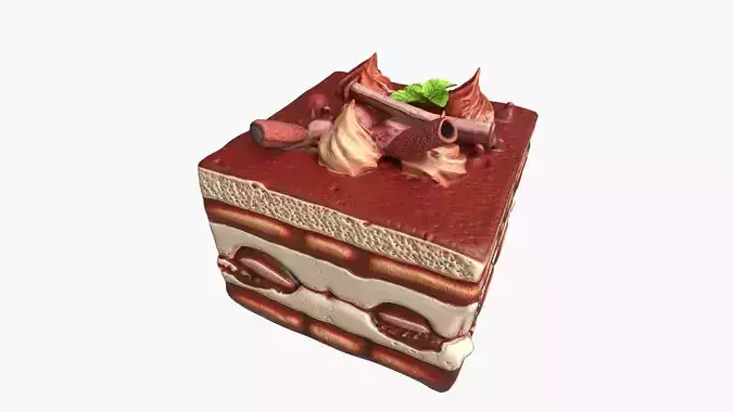 Cheese Cake Tiramisu Low-poly 3D model
