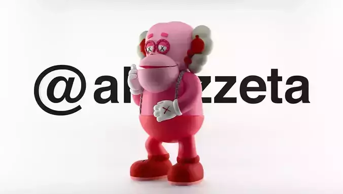 Kaws Franken Berry Textured Low-poly 3D model