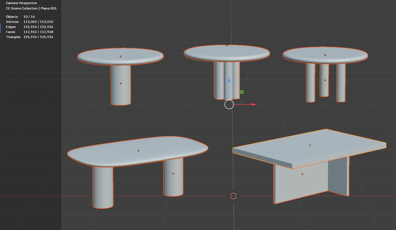 Marble Table Collection Low-poly 3D model_26