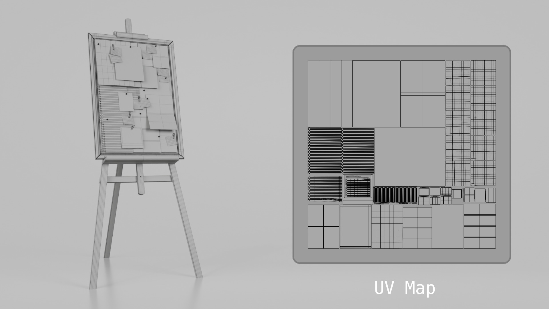 Customizable Wooden Cork Board - Tall Pin Notice Board Low-poly 3D model_14