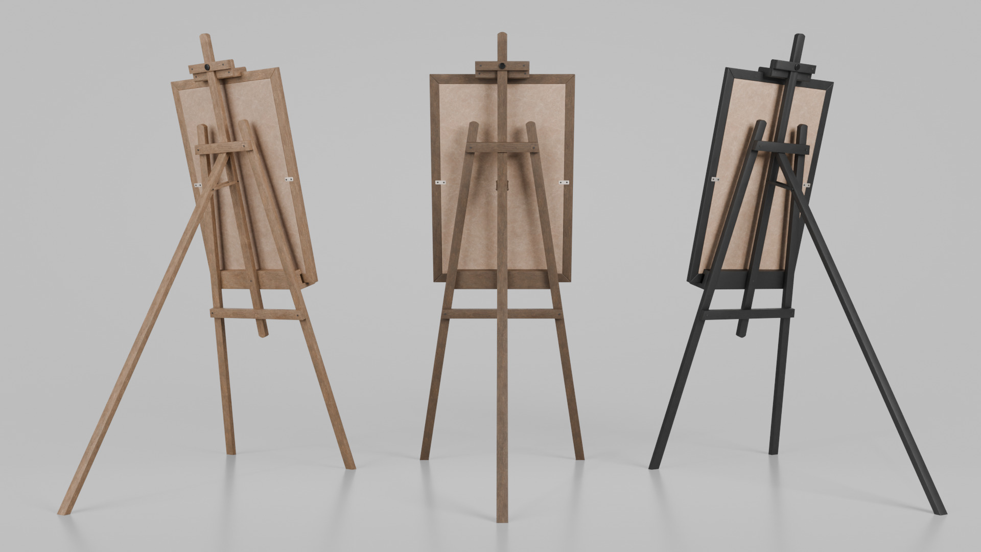 Customizable Wooden Cork Board - Tall Pin Notice Board Low-poly 3D model_10