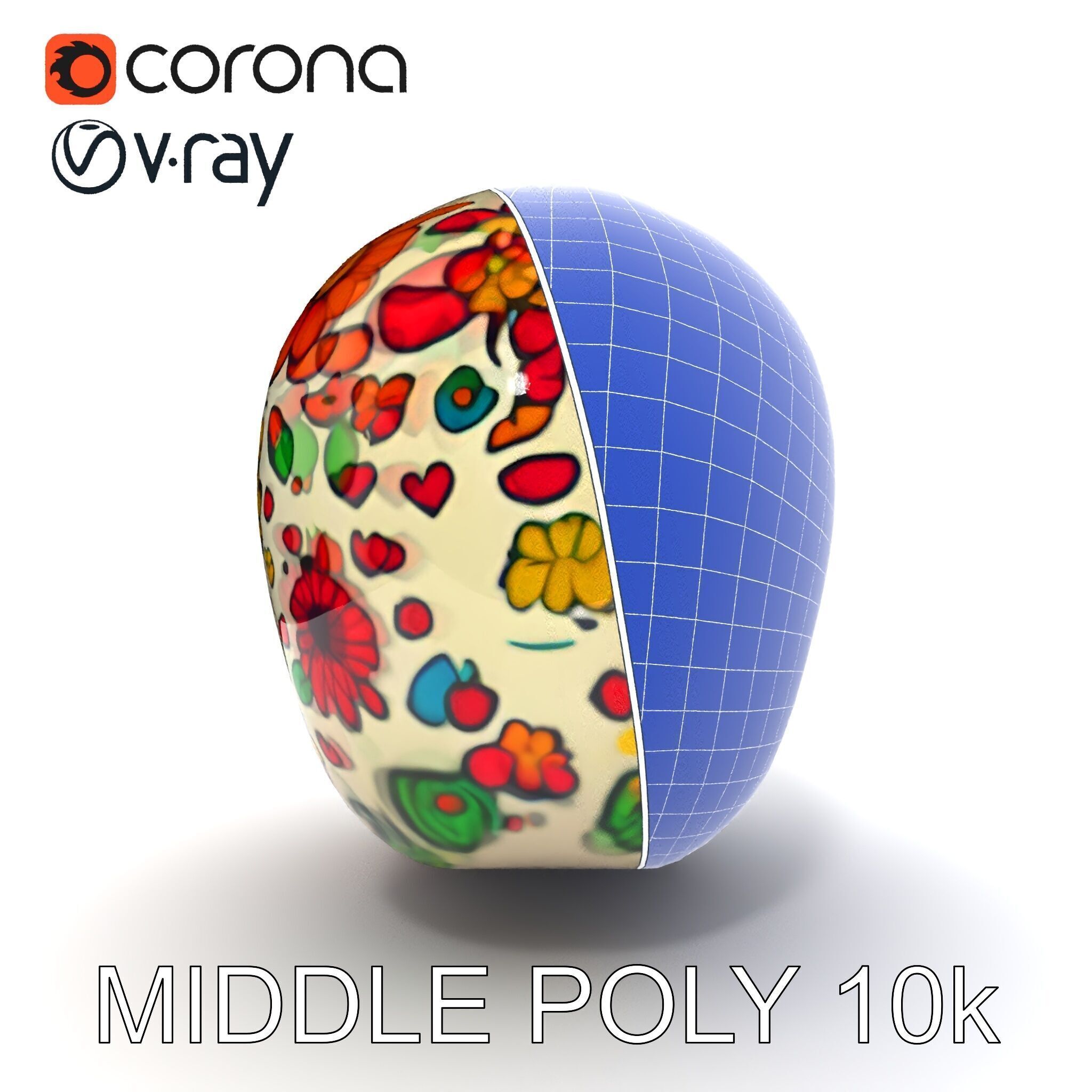 Colorful Sugar Skull Model Pack for Festive Designs Low-poly 3D model_6