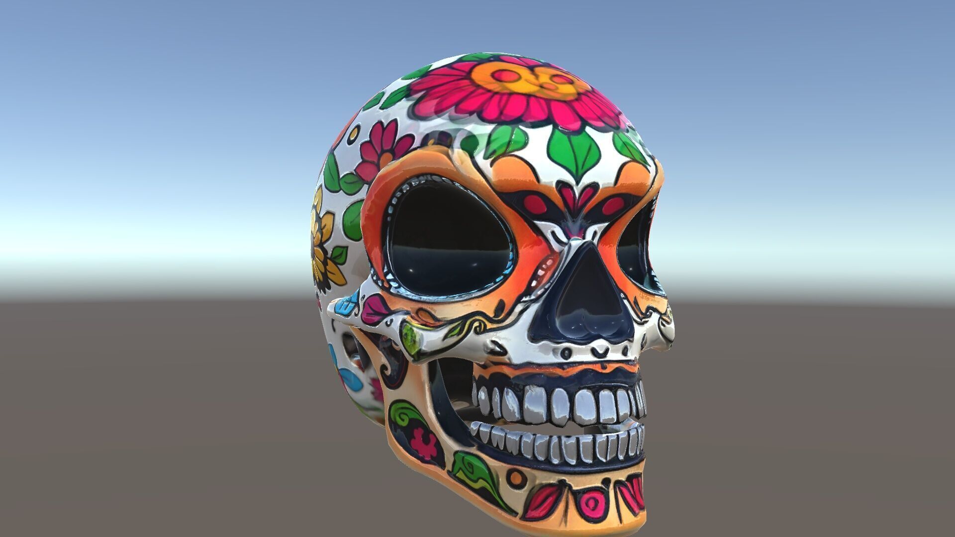 Colorful Sugar Skull Model Pack for Festive Designs Low-poly 3D model_13