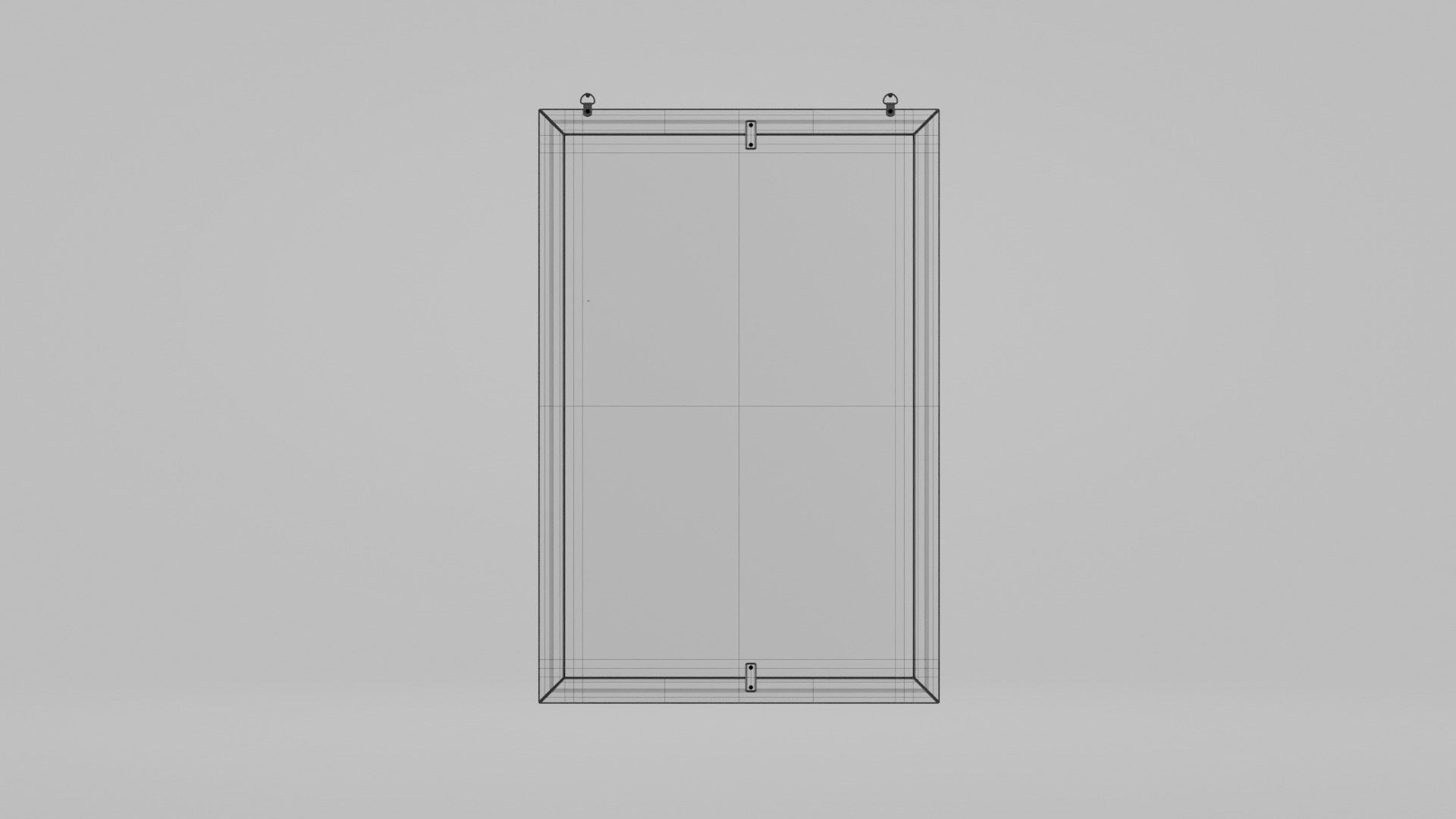 Customizable Wooden Wall Cork Board - Tall Classic Pin Board Low-poly 3D model_14