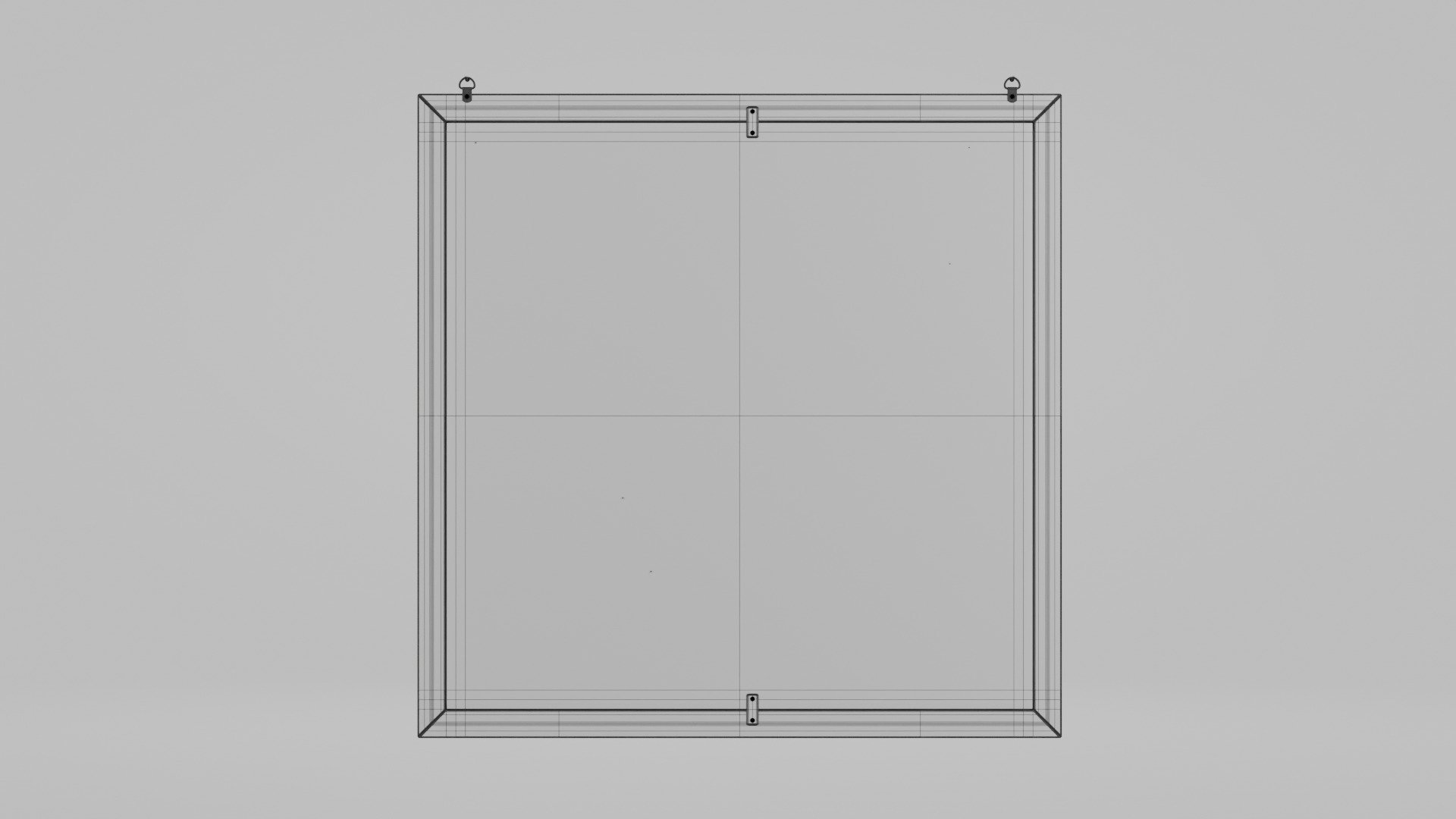 Customizable Wooden Wall Cork Board - Square Classic Pin Board Low-poly 3D model_15
