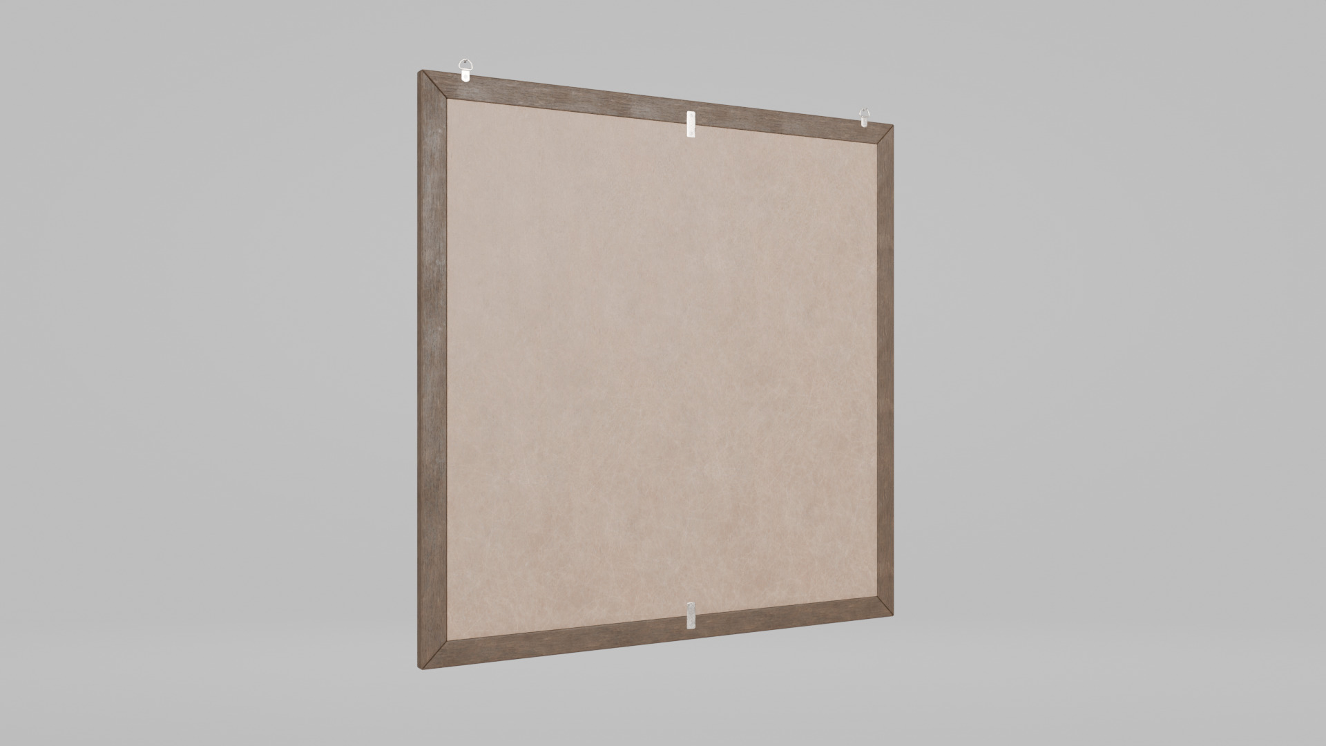 Customizable Wooden Wall Cork Board - Square Classic Pin Board Low-poly 3D model_5