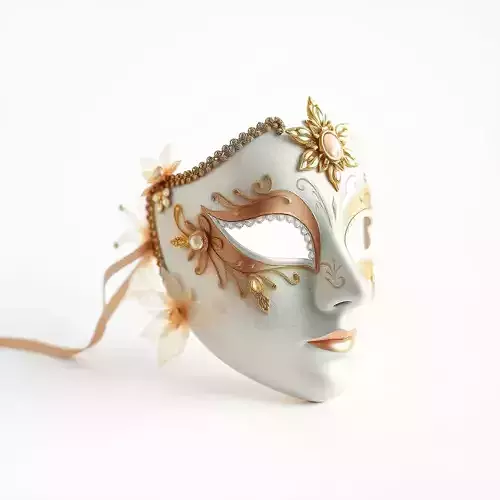 Venetian Carnival Mask Model Pack with Decorative Gold Elements