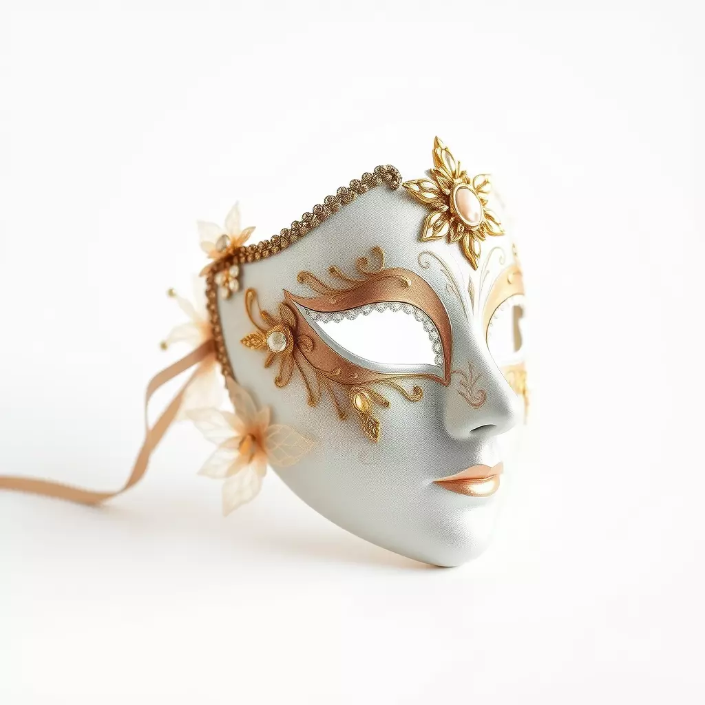 Venetian Carnival Mask Model Pack with Decorative Gold Elements Low-poly 3D model_0