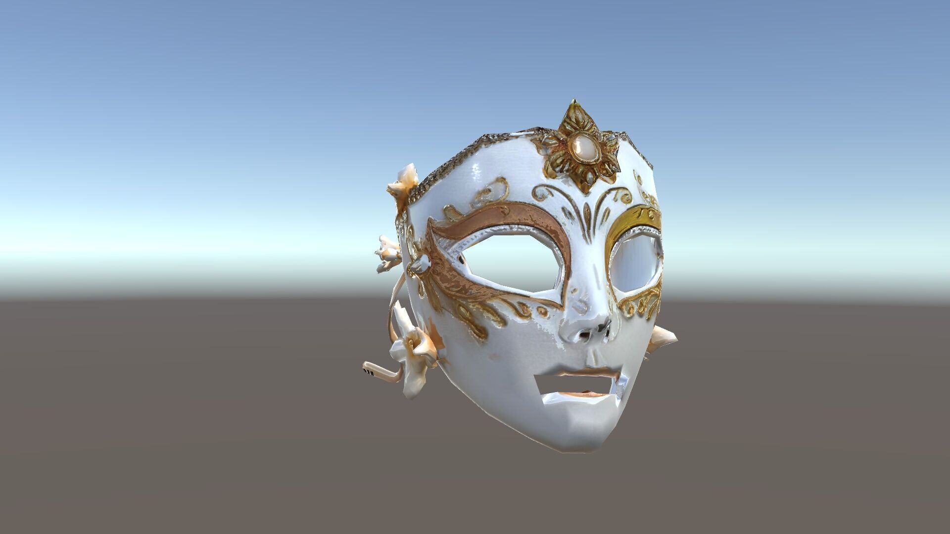 Venetian Carnival Mask Model Pack with Decorative Gold Elements Low-poly 3D model_10